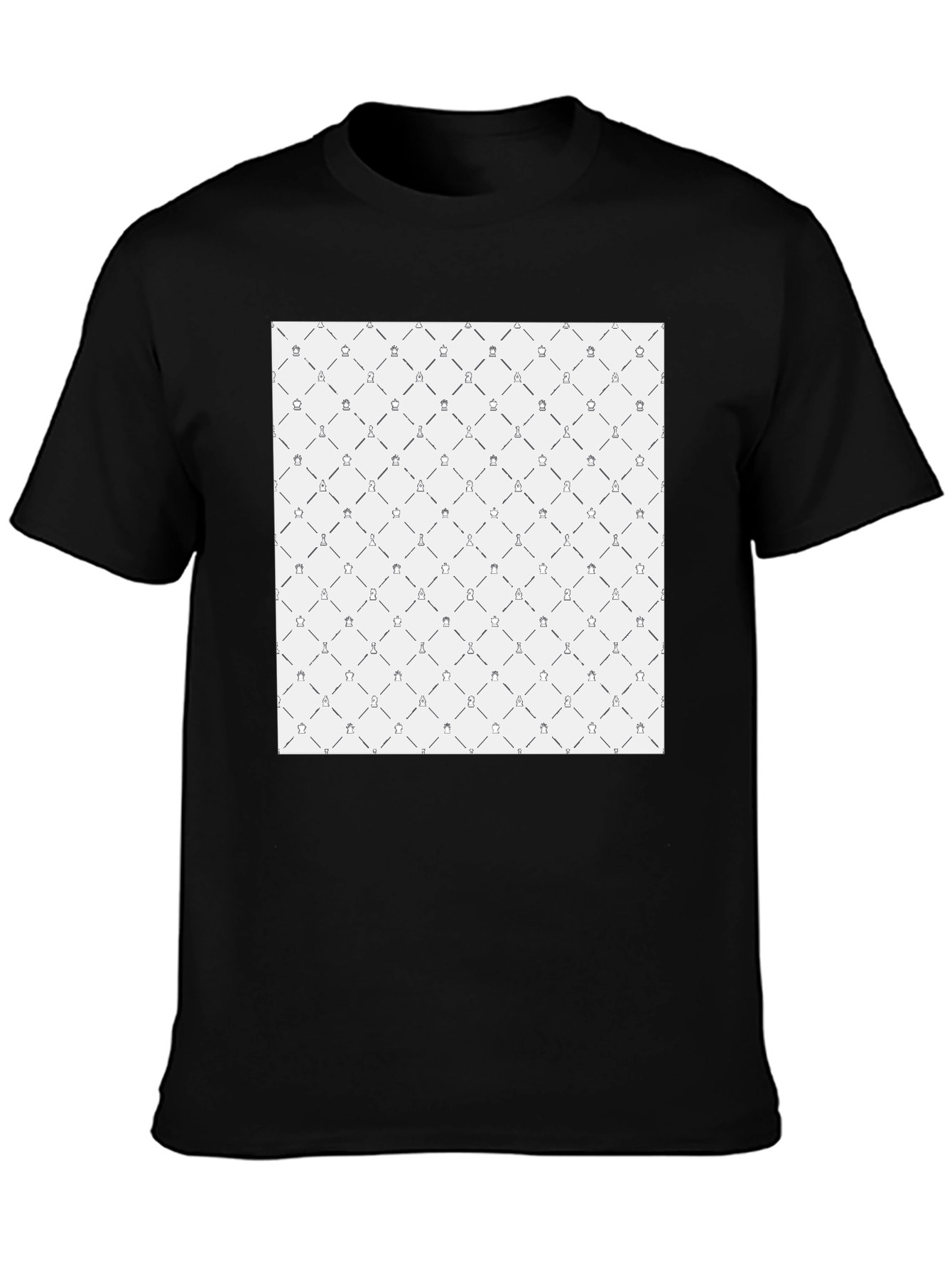 Chess Pattern Black T-Shirt