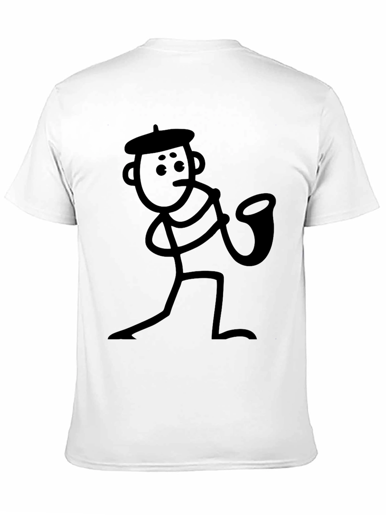 Saxophone Stick Figure T-Shirt - Funny Musician Tee