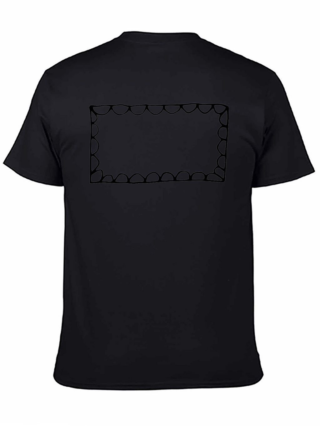 Graphic Tee: Scalloped Frame Design - Classic Black