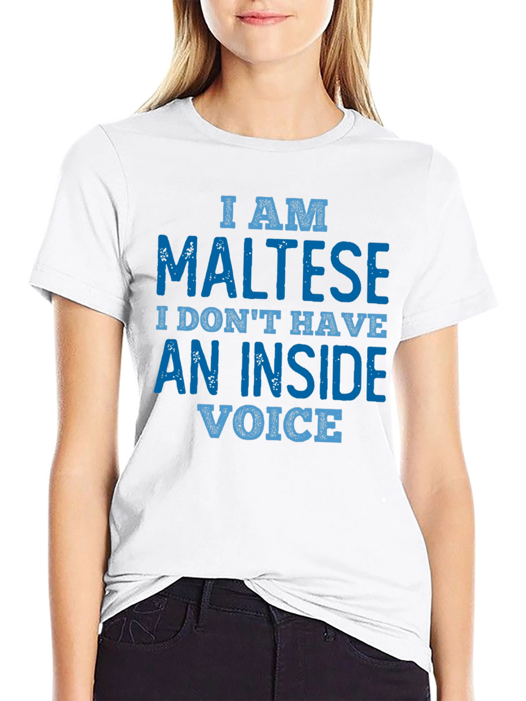 I am Maltese T-Shirt: Inside Voice Funny Tee