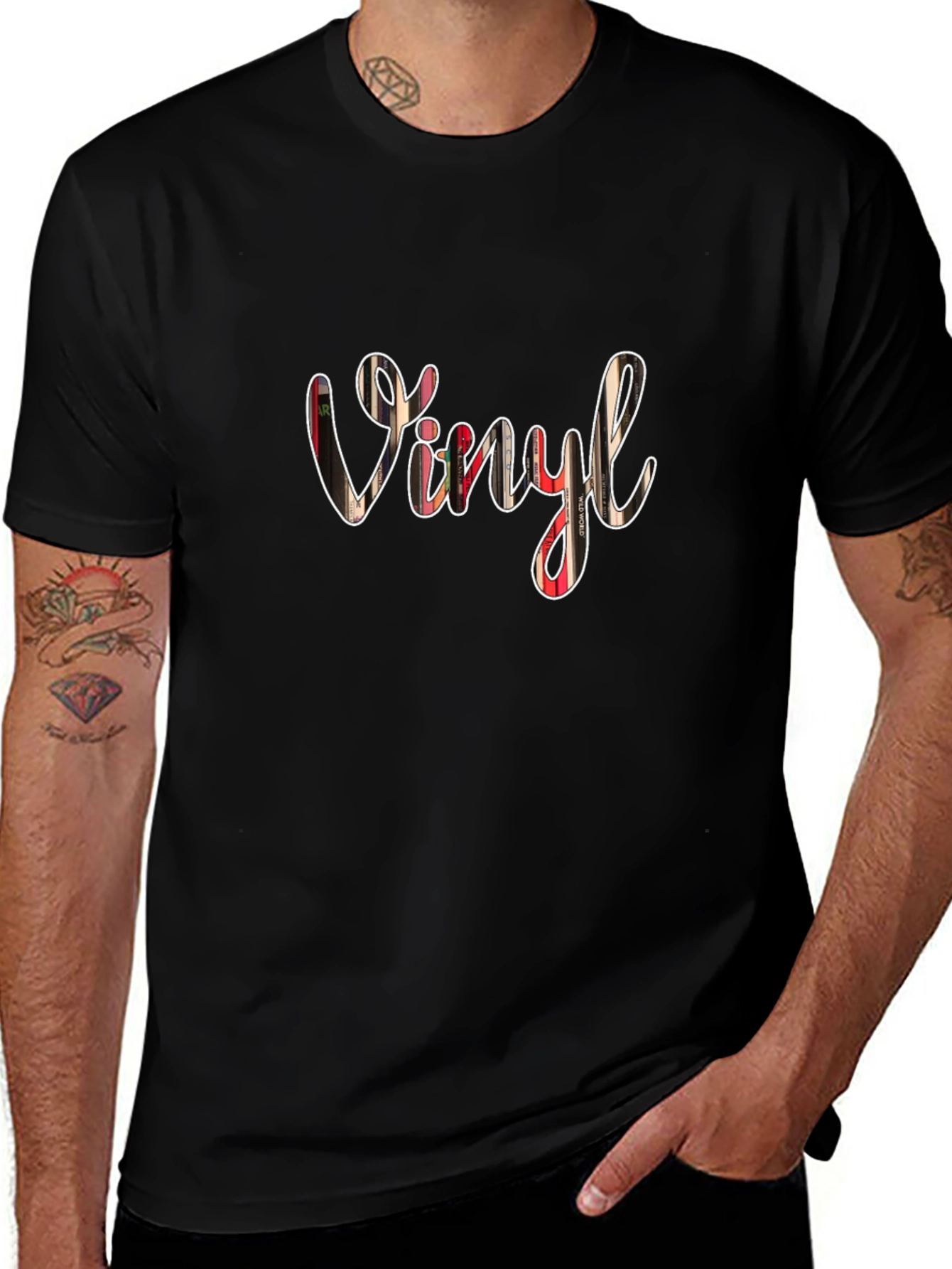 Vinyl Graphic T-Shirt - Black