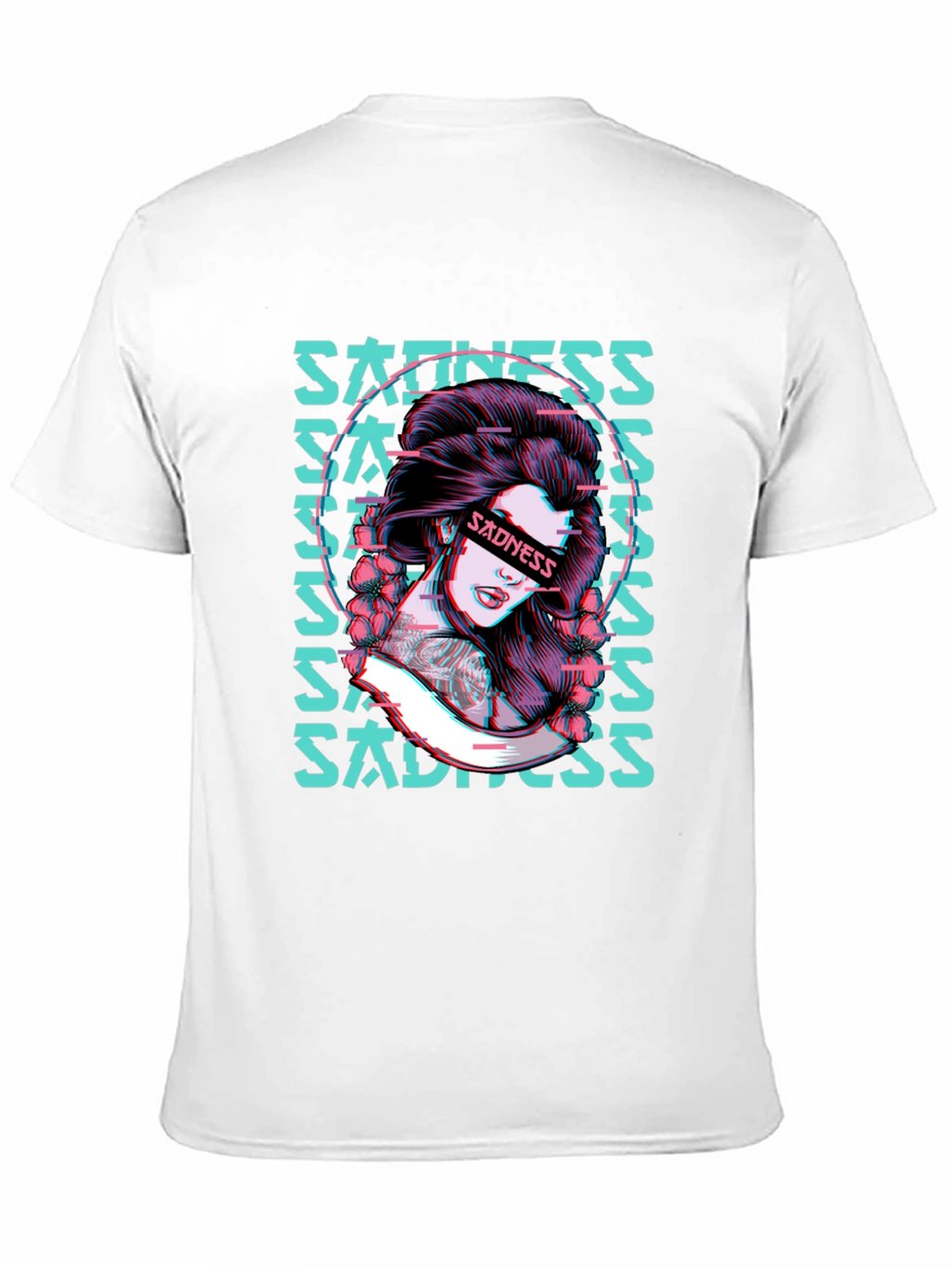 Sadness Woman Graphic Black T-Shirt