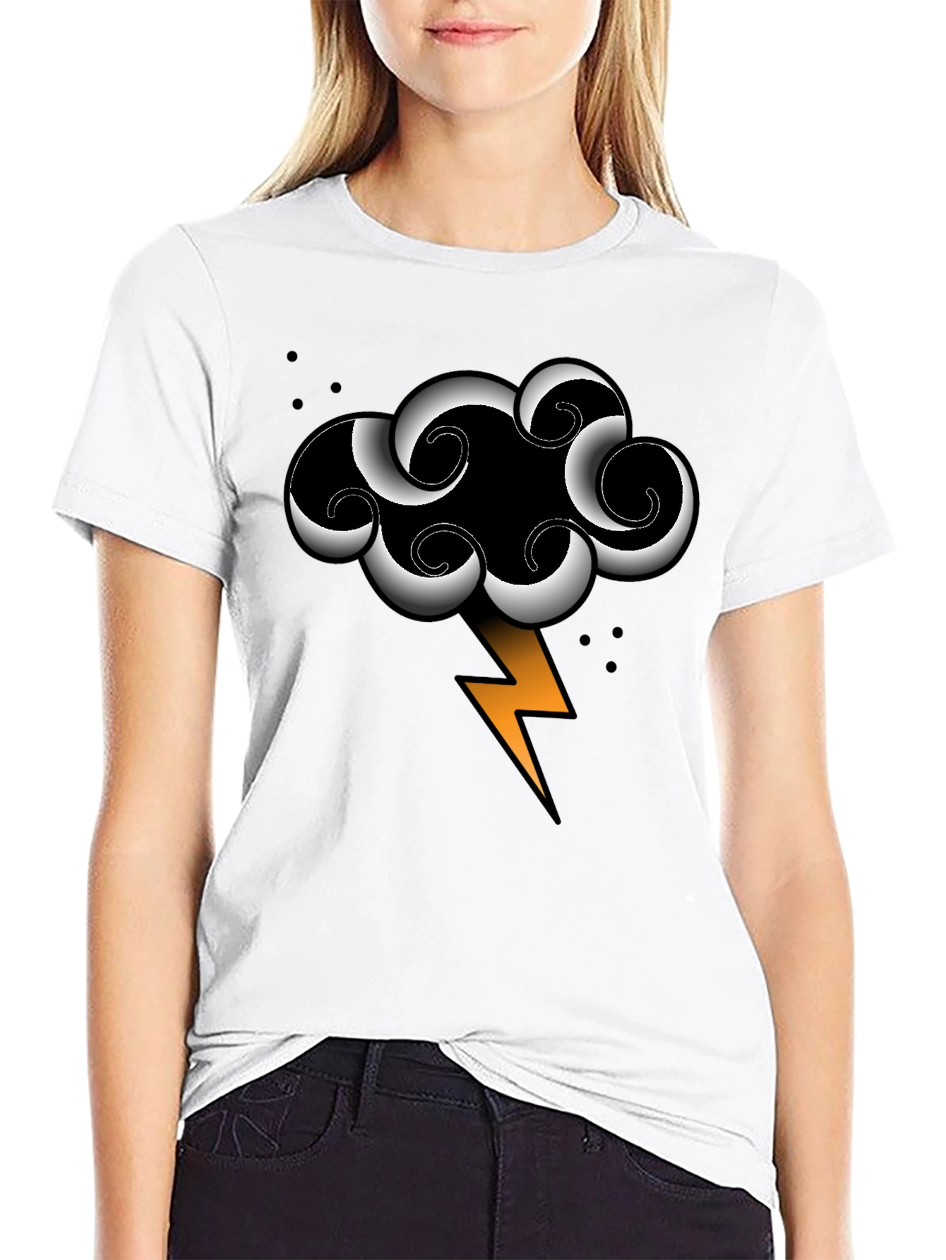 Storm Cloud Lightning Bolt Graphic Tee