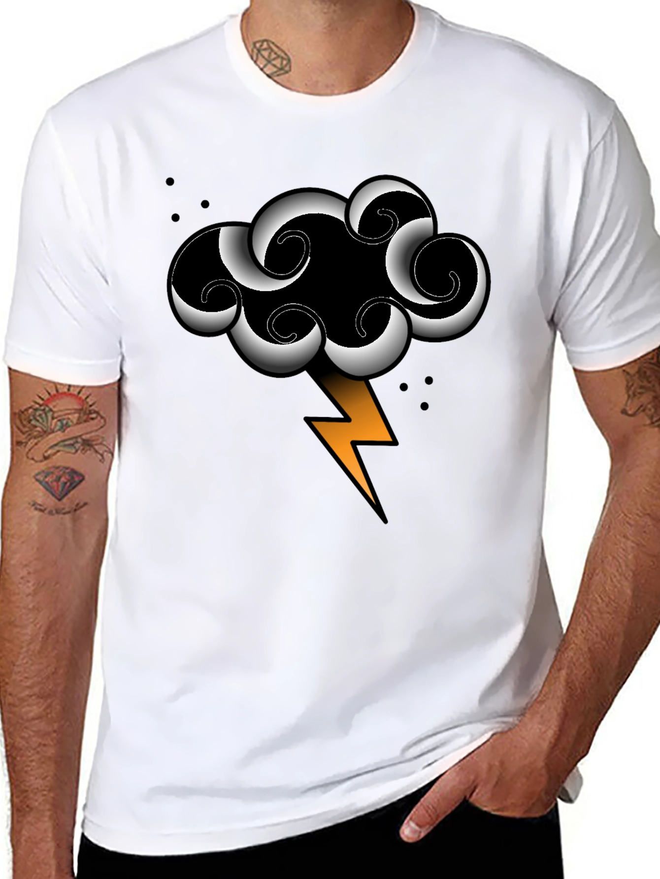 Storm Cloud Lightning Bolt Graphic Tee