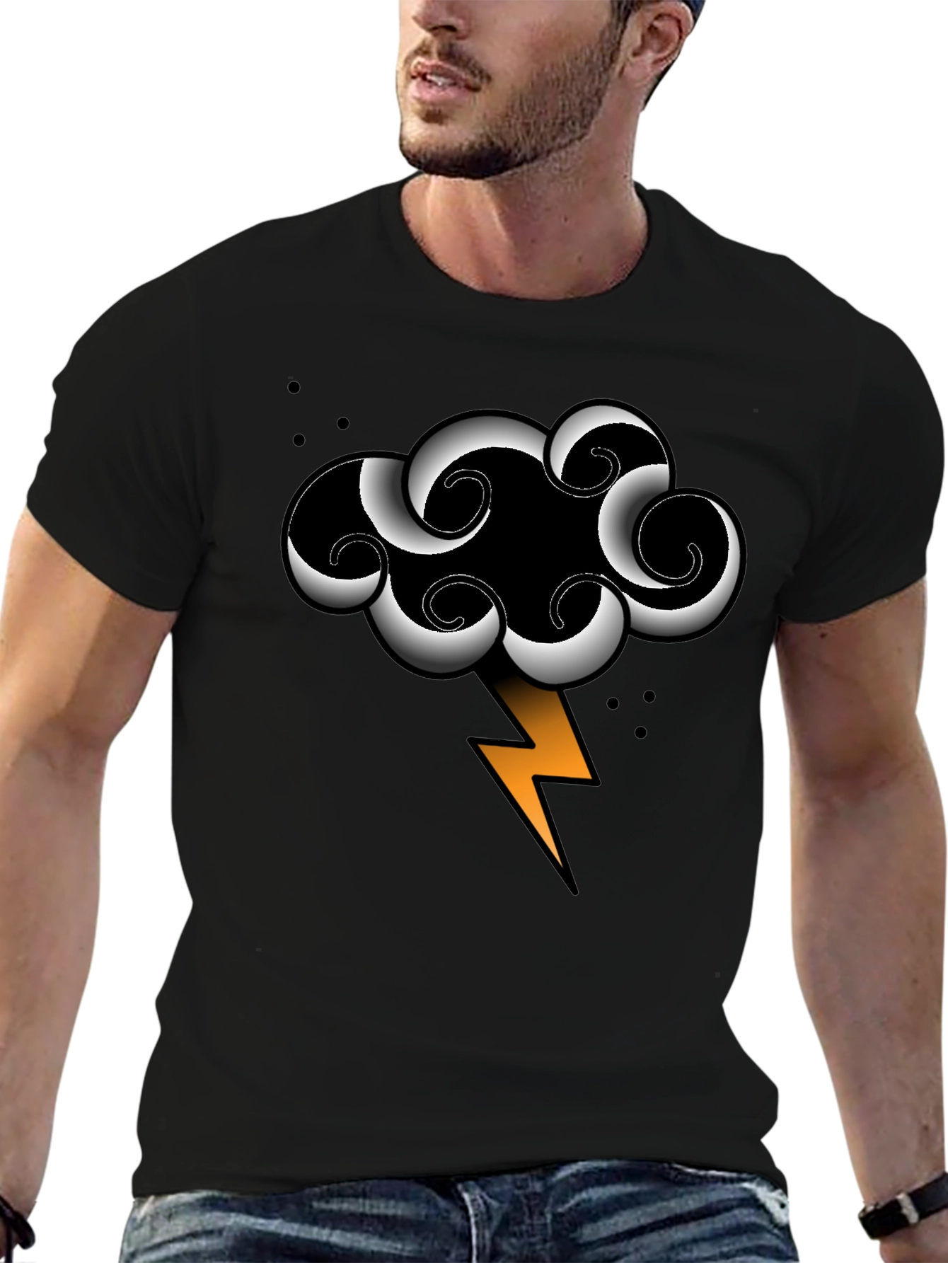 Storm Cloud Lightning Bolt Graphic Tee