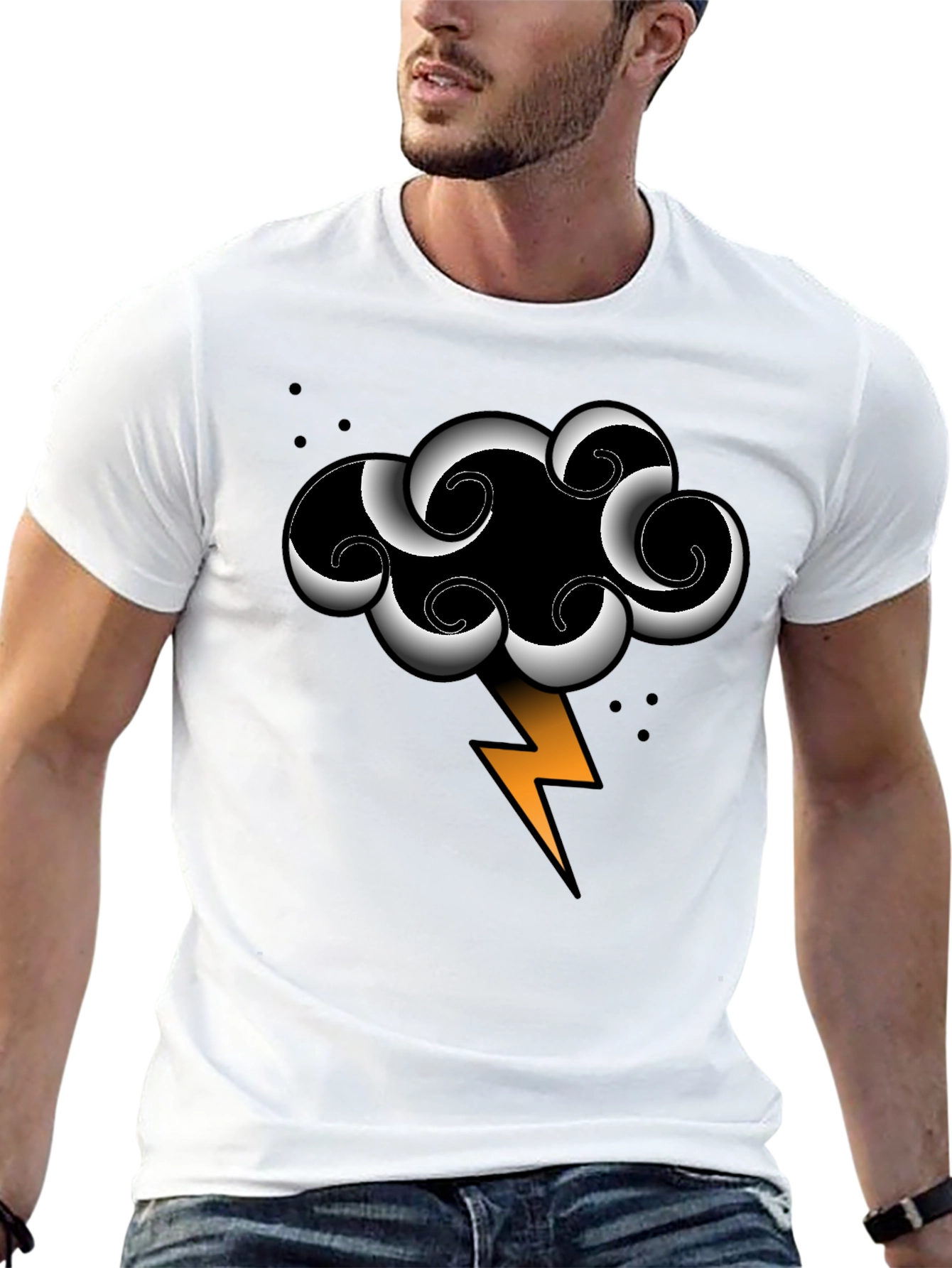Storm Cloud Lightning Bolt Graphic Tee