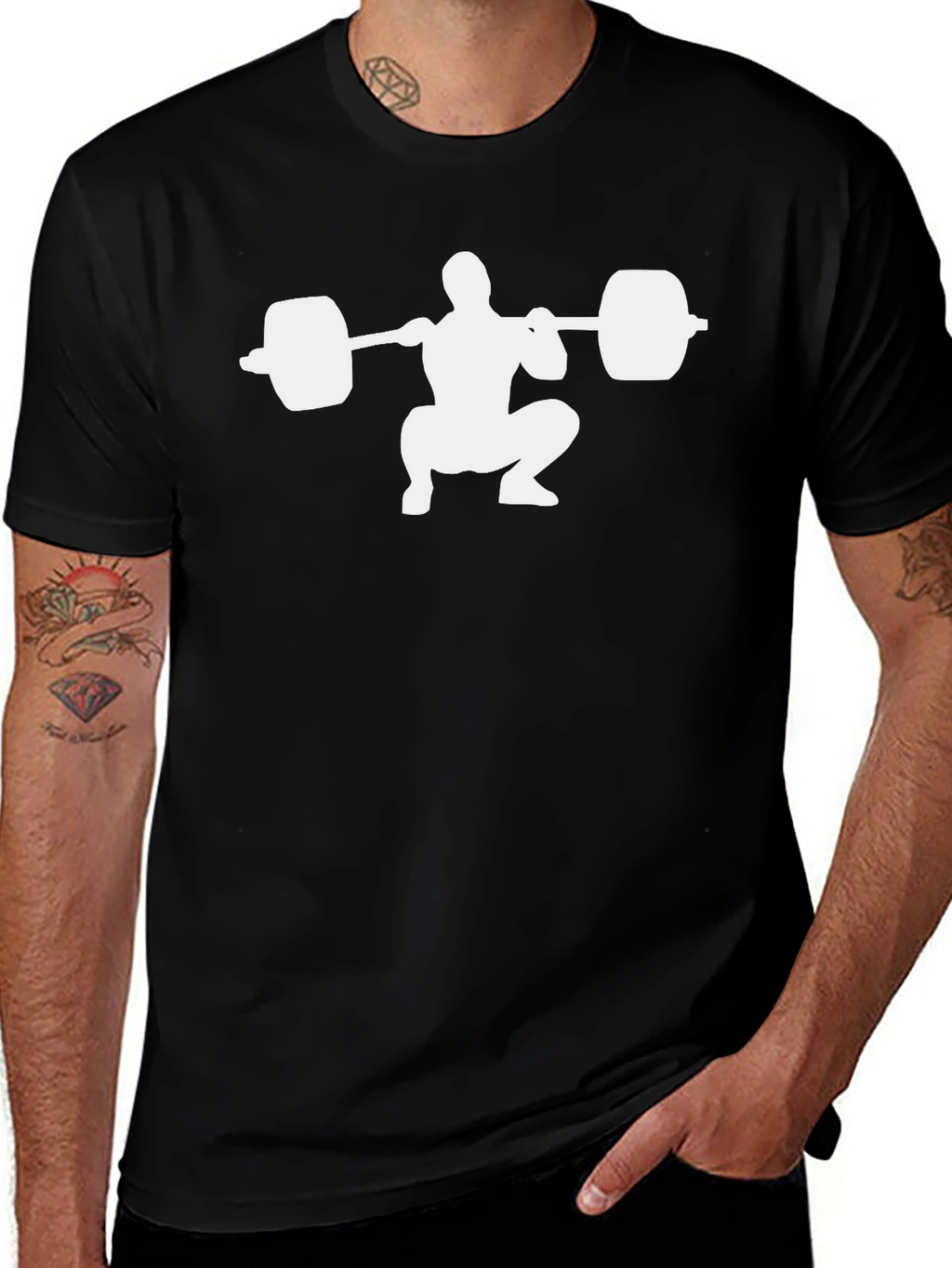 Squat Silhouette Graphic Tee - Black