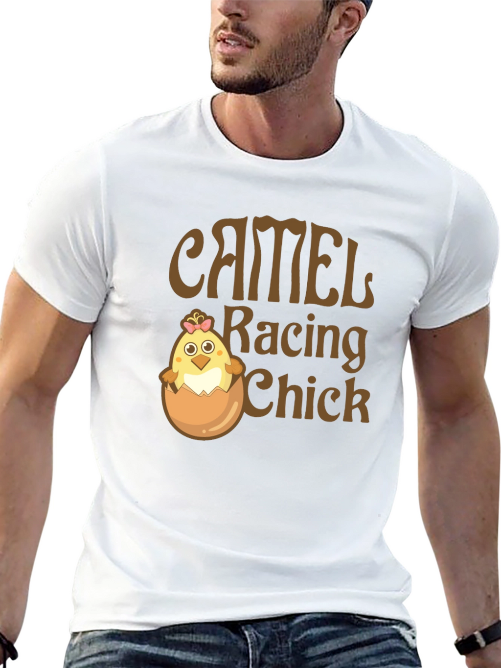 Camel Racing Chick Funny T-Shirt