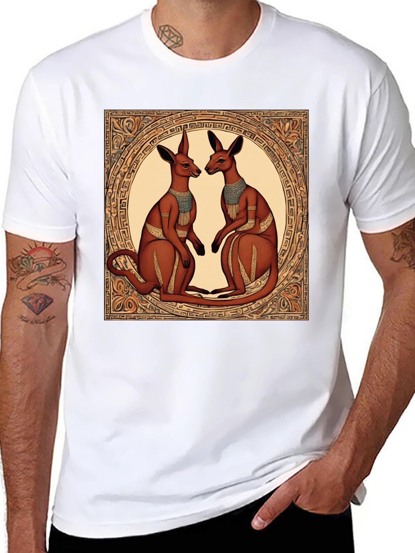 Kangaroo Art T-Shirt - Unique Graphic Tee