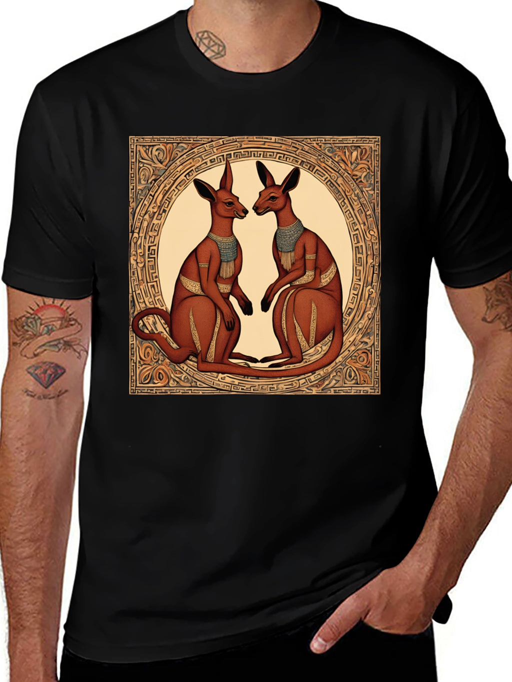 Kangaroo Art T-Shirt - Unique Graphic Tee