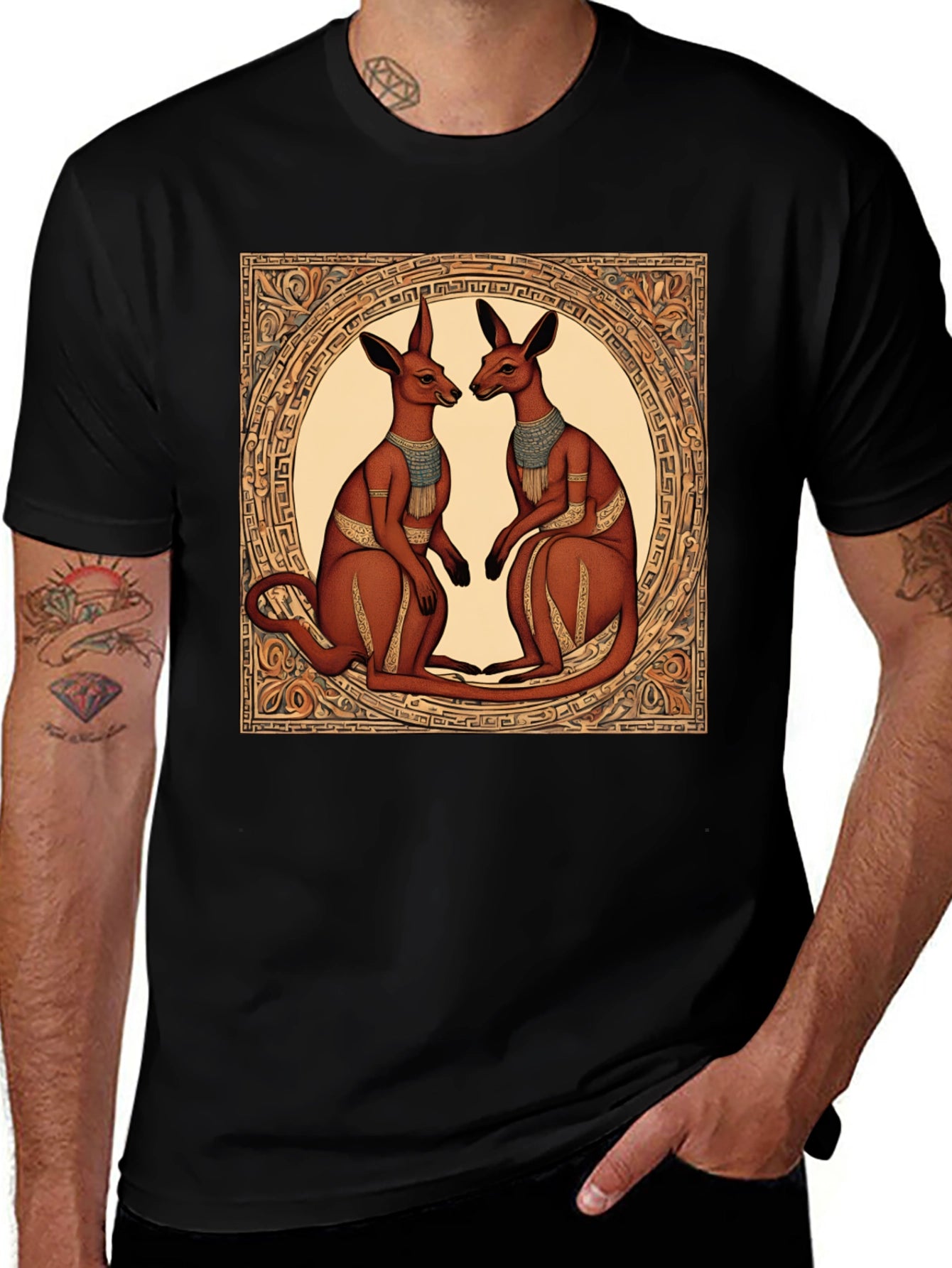 Kangaroo Art T-Shirt - Unique Graphic Tee