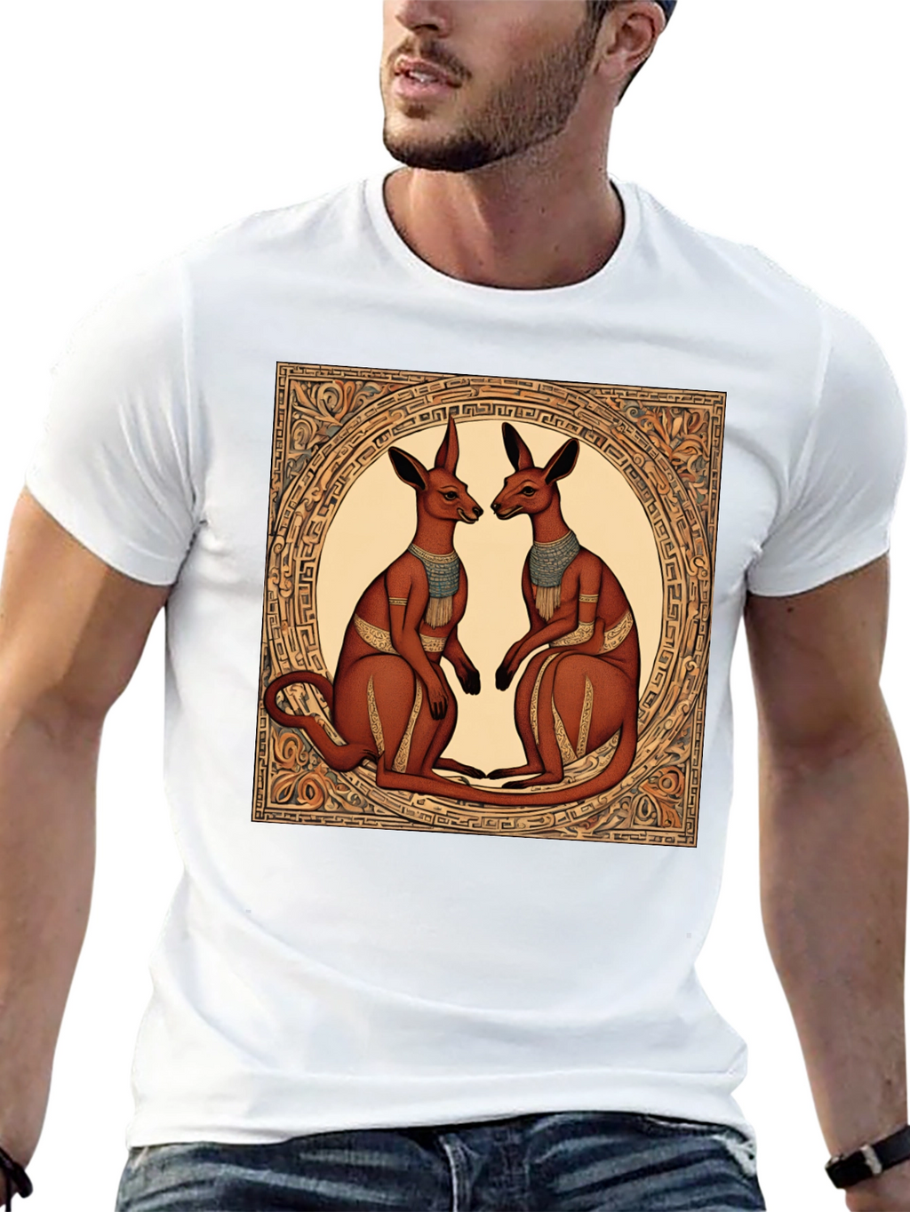 Kangaroo Art T-Shirt - Unique Graphic Tee
