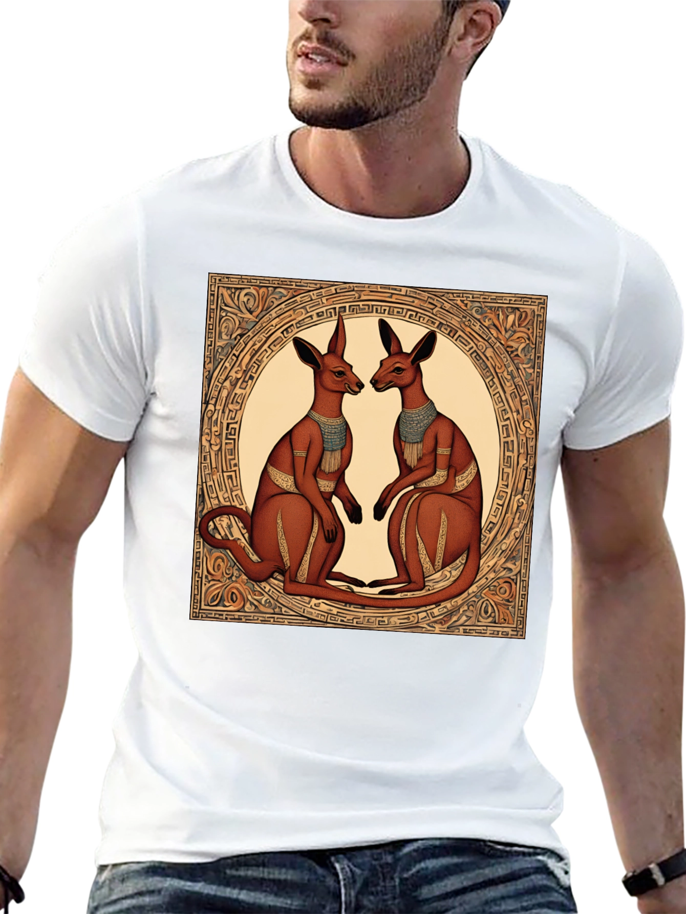 Kangaroo Art T-Shirt - Unique Graphic Tee