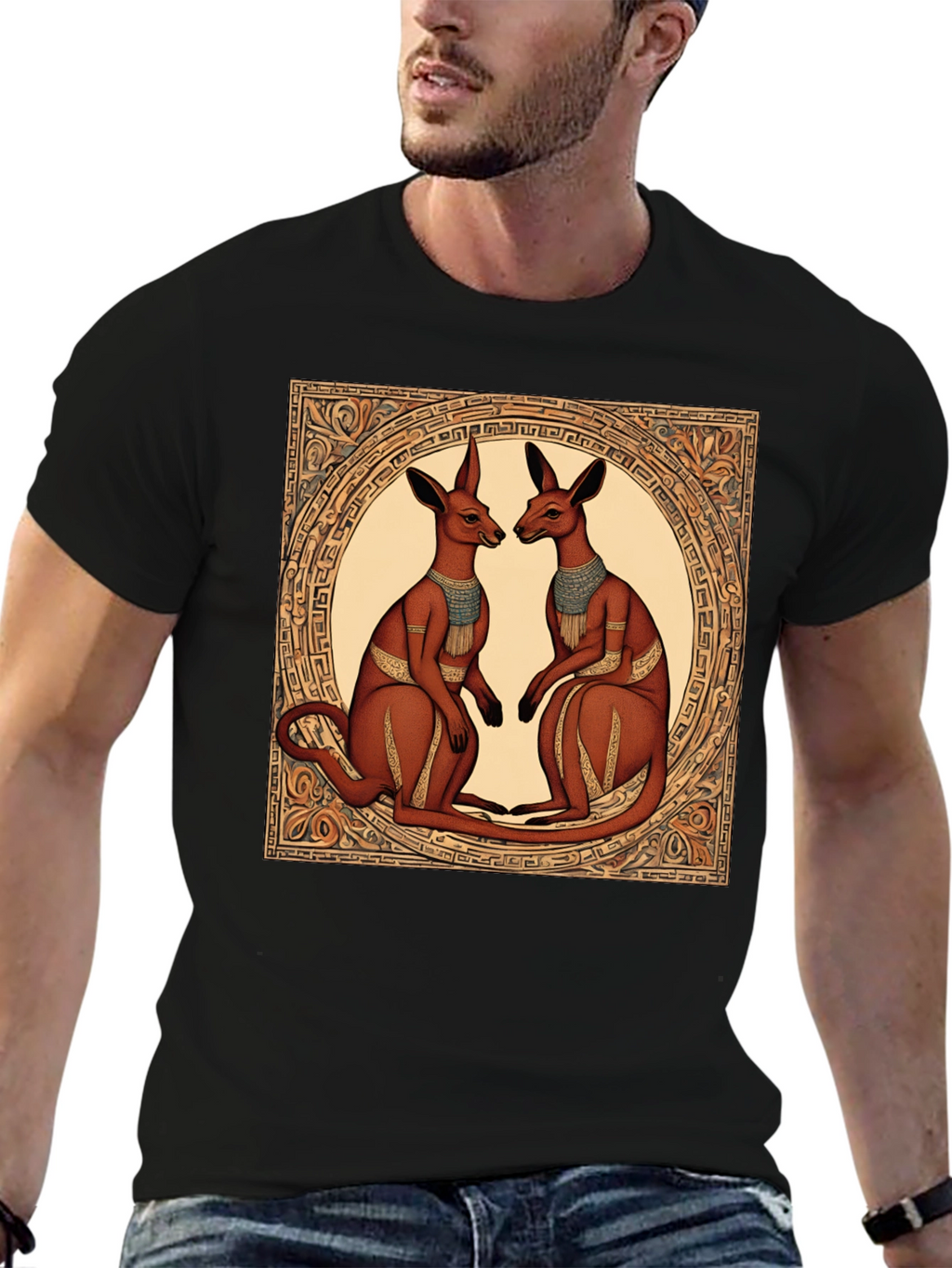 Kangaroo Art T-Shirt - Unique Graphic Tee