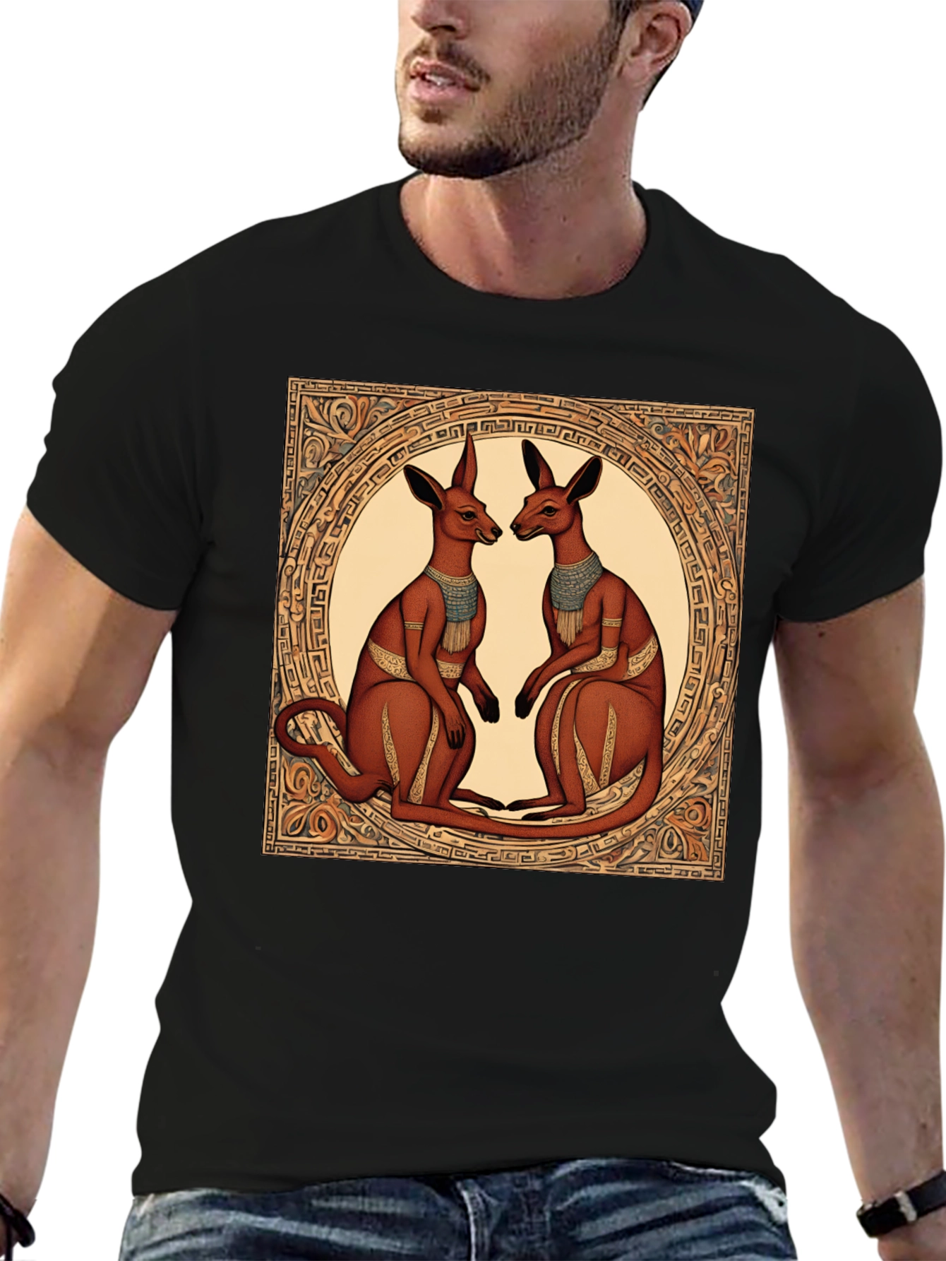 Kangaroo Art T-Shirt - Unique Graphic Tee