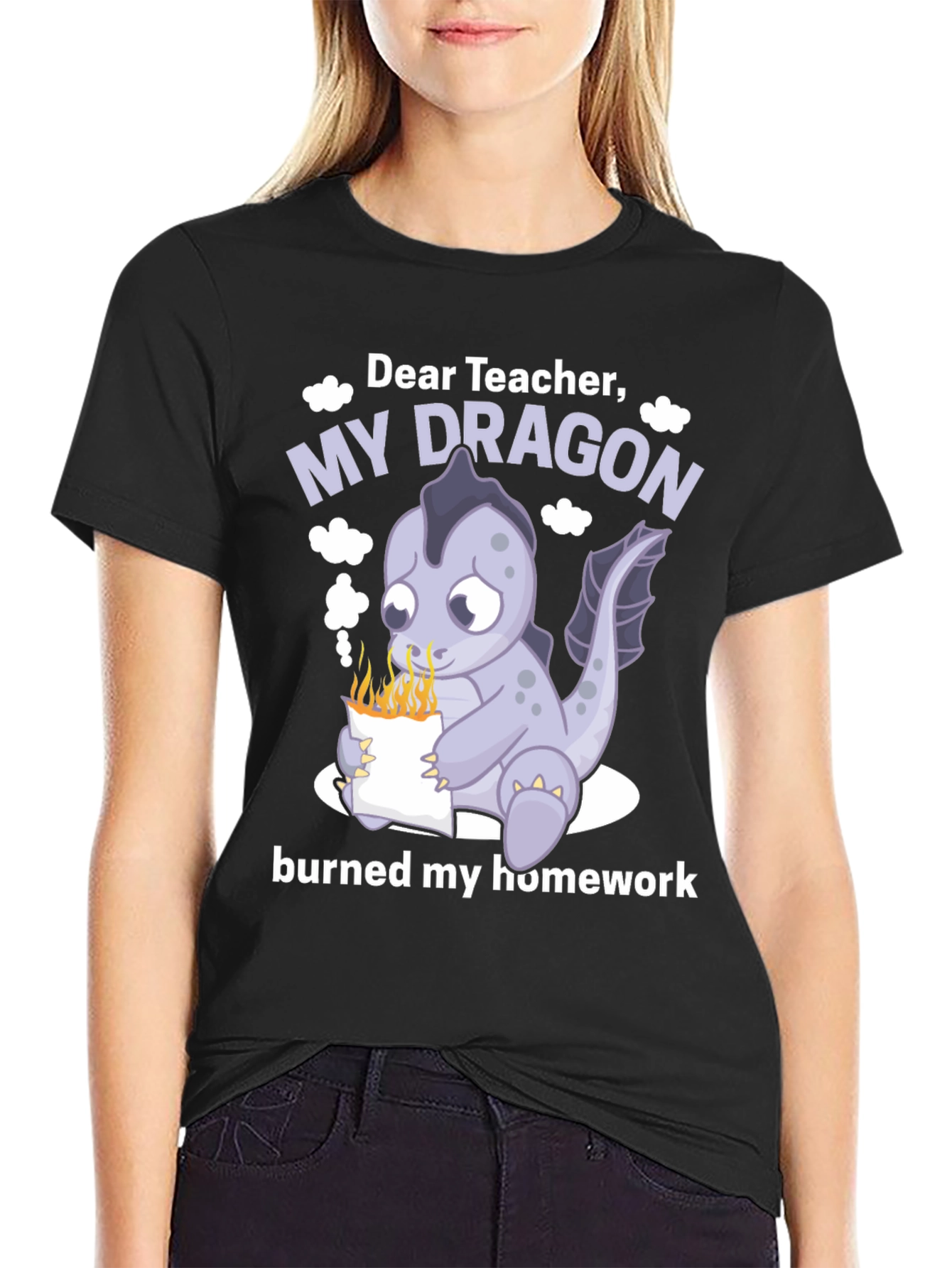 Dear Teacher My Dragon Burned Homework T-Shirt