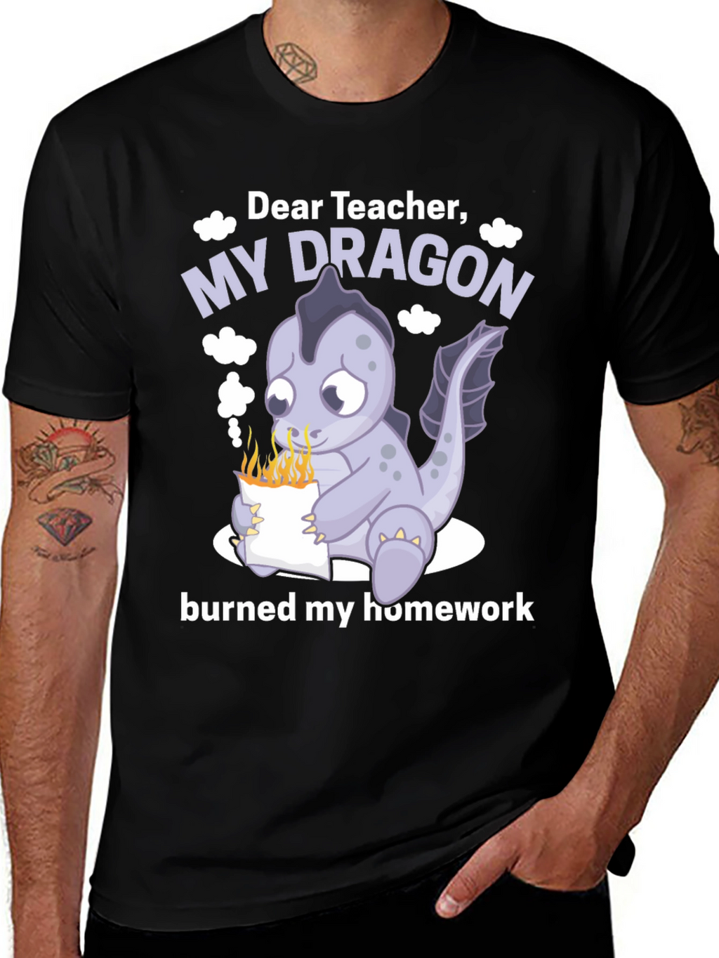 Dear Teacher My Dragon Burned Homework T-Shirt