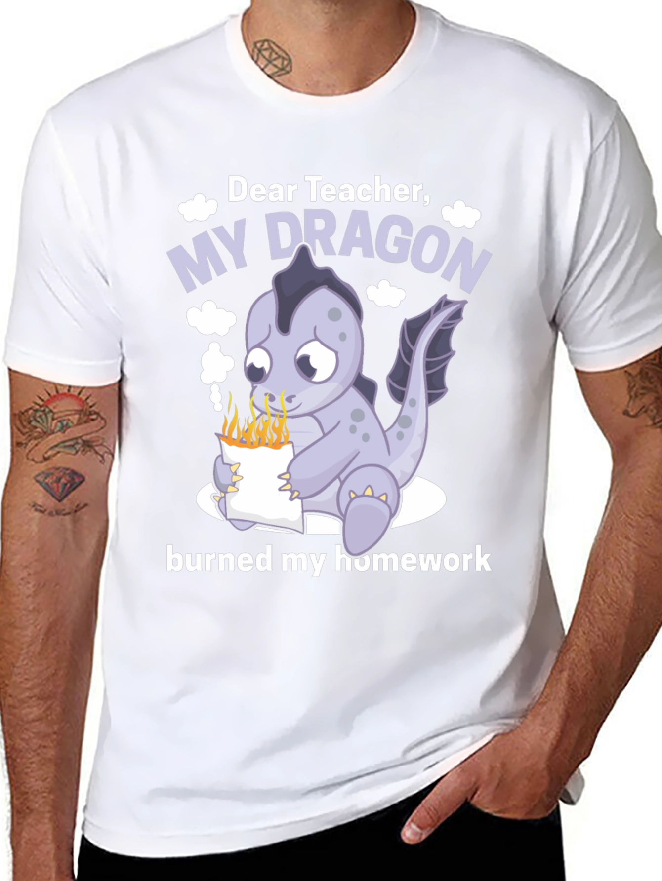 Dear Teacher My Dragon Burned Homework T-Shirt