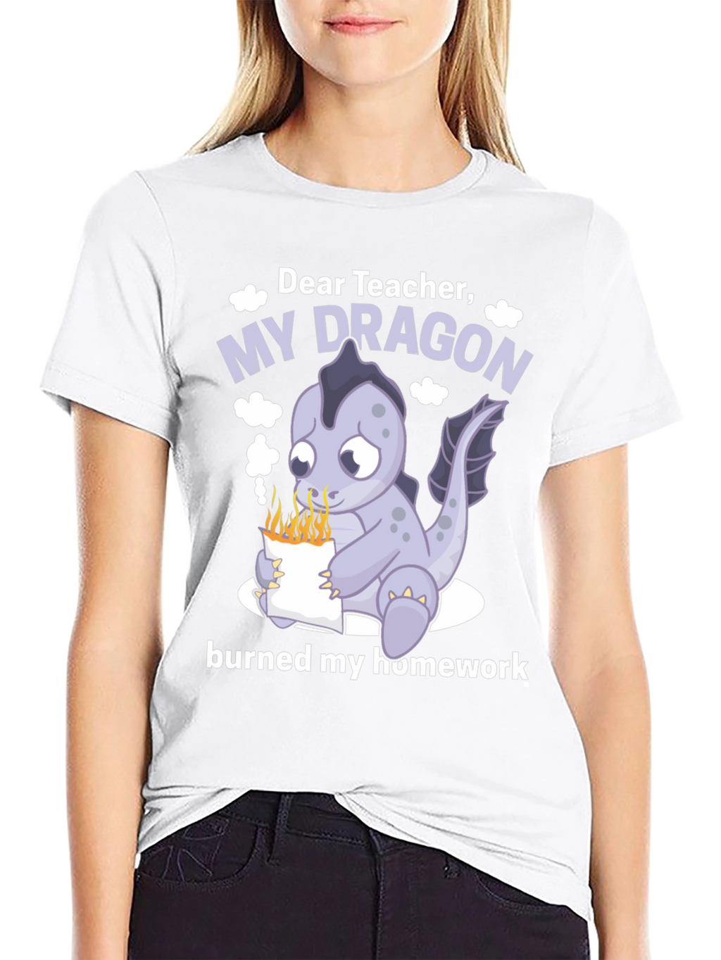 Dear Teacher My Dragon Burned Homework T-Shirt