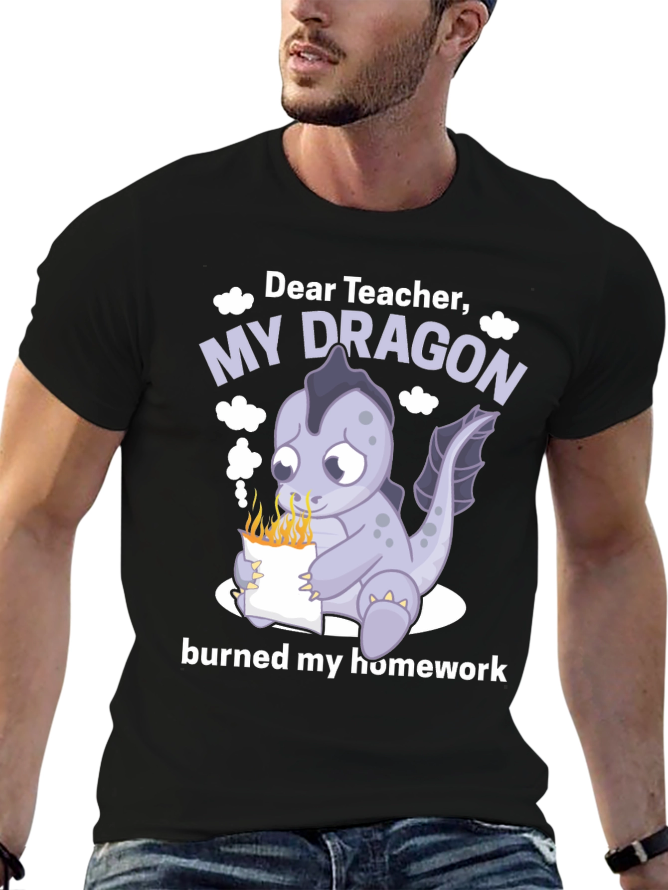 Dear Teacher My Dragon Burned Homework T-Shirt