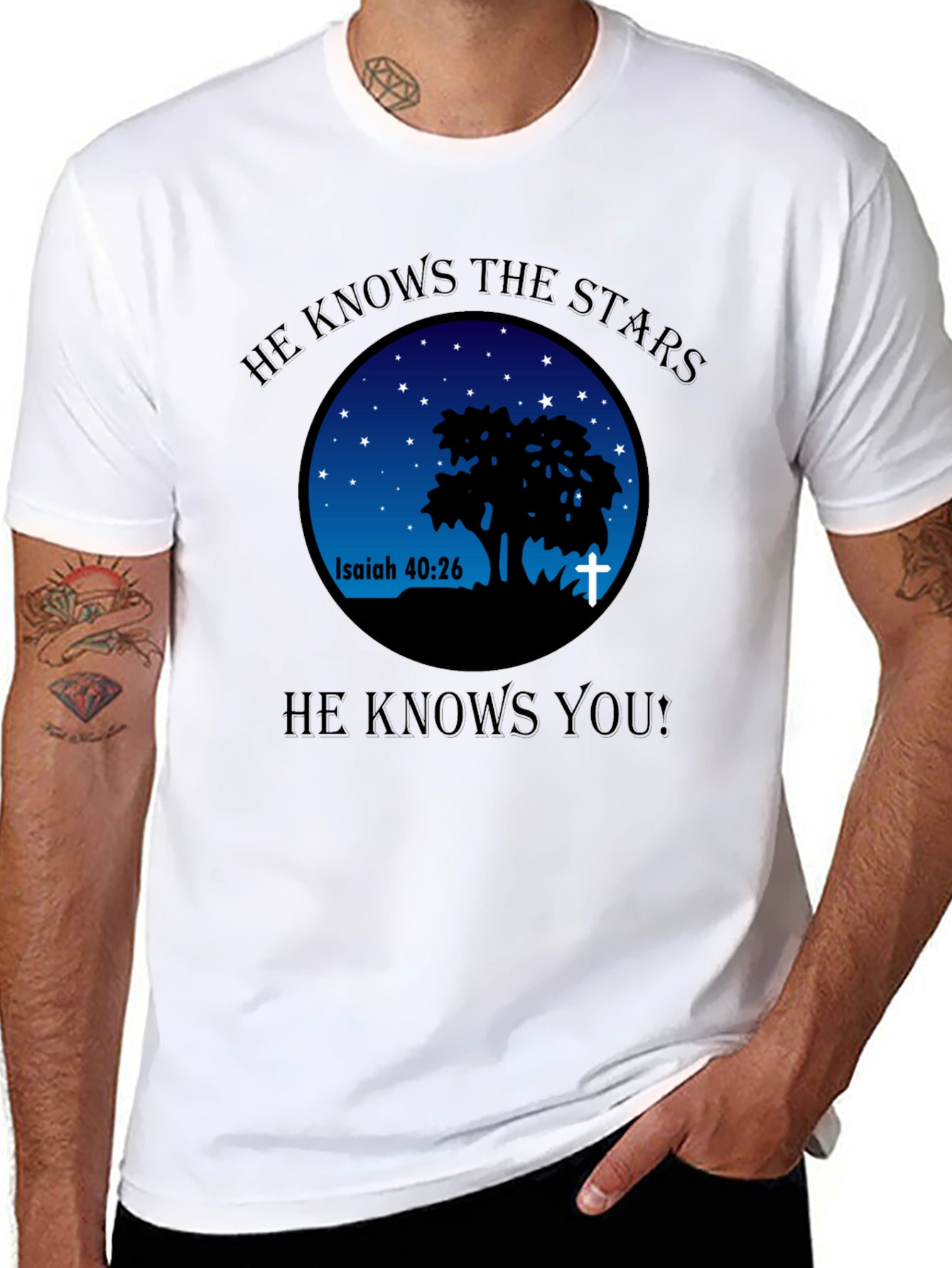 He Knows The Stars Christian T-Shirt