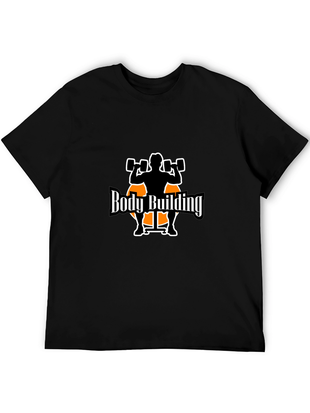 Bodybuilding Graphic Tee - Black Cotton T-Shirt
