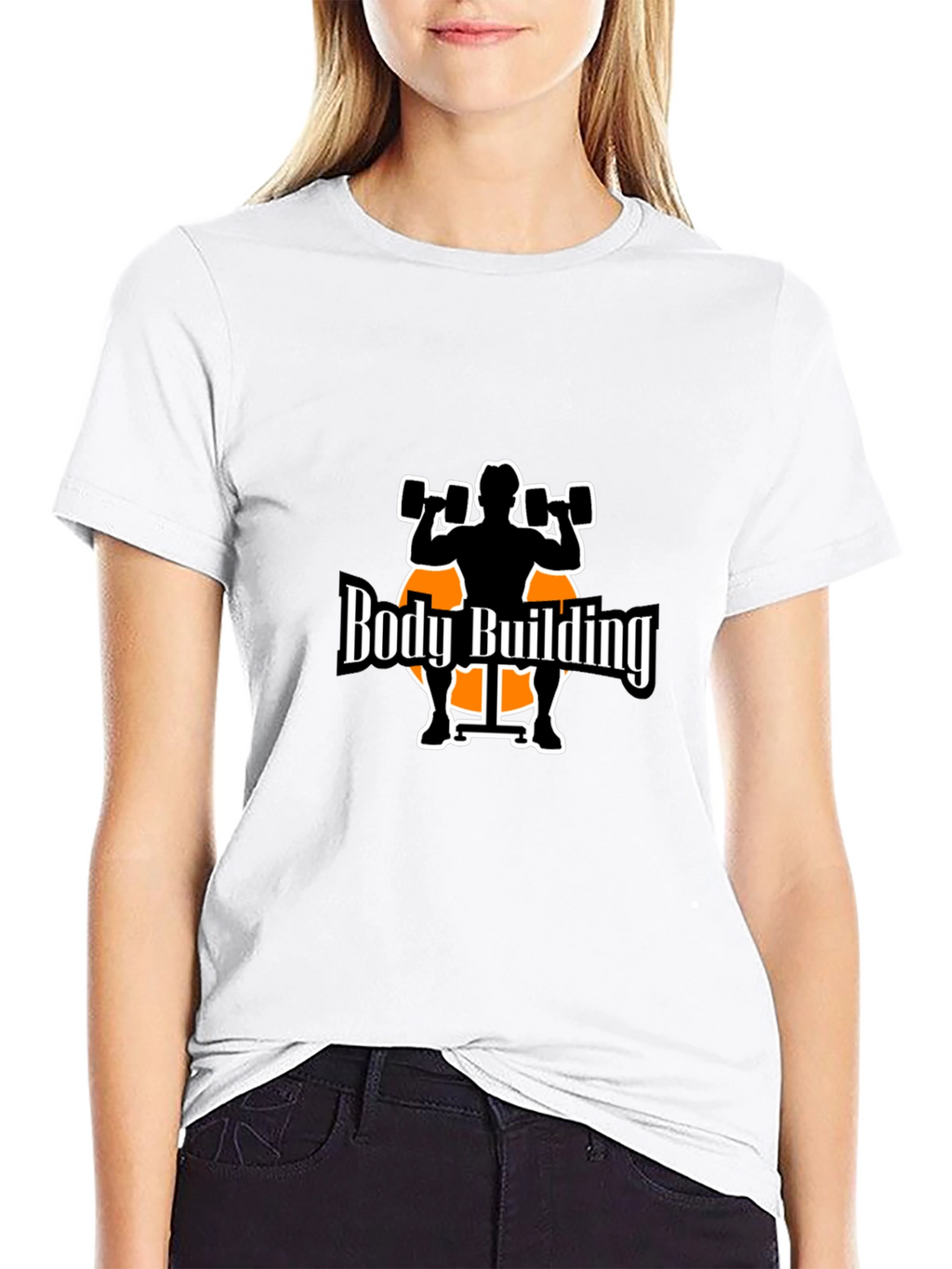 Bodybuilding Graphic Tee - Black Cotton T-Shirt