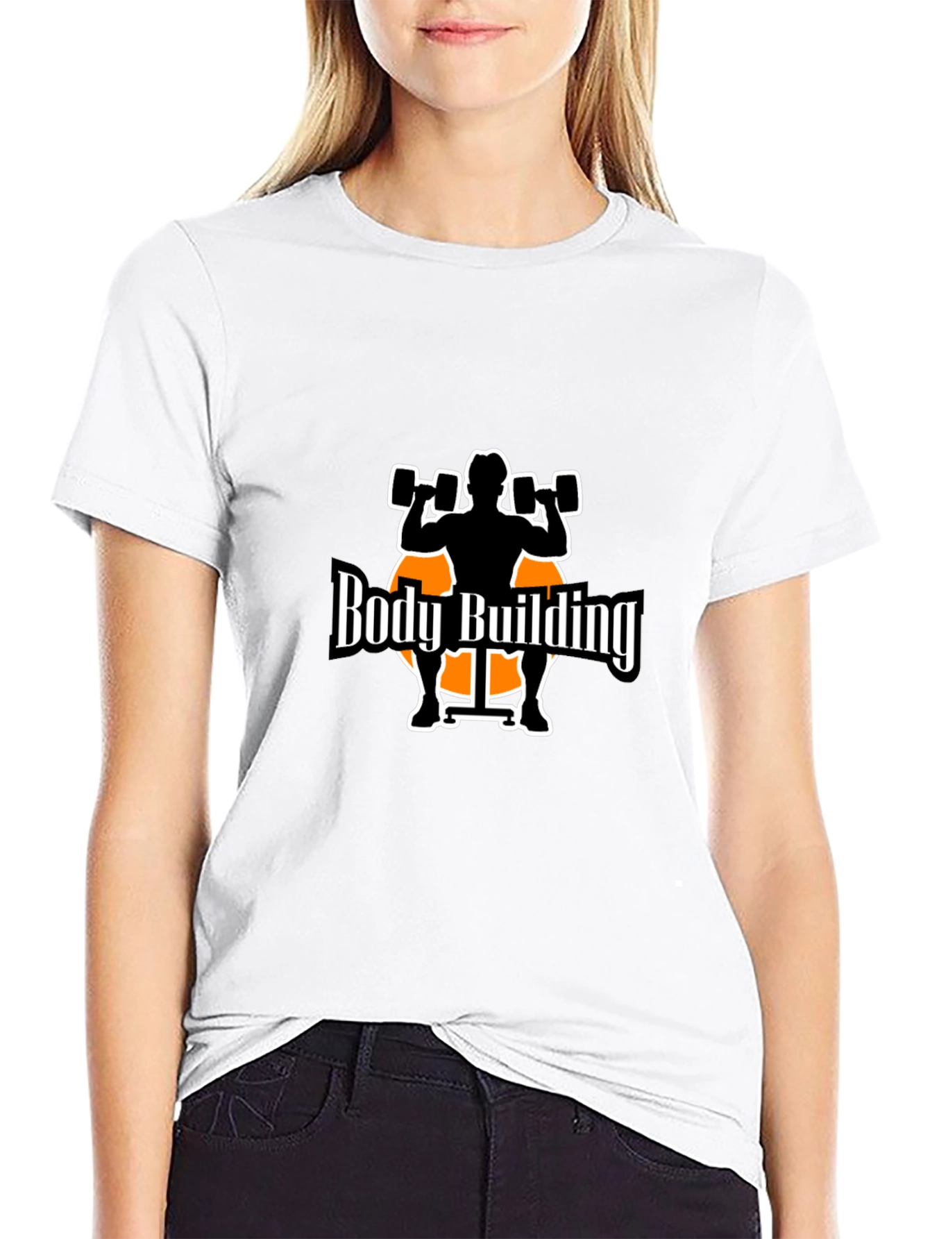 Bodybuilding Graphic Tee - Black Cotton T-Shirt
