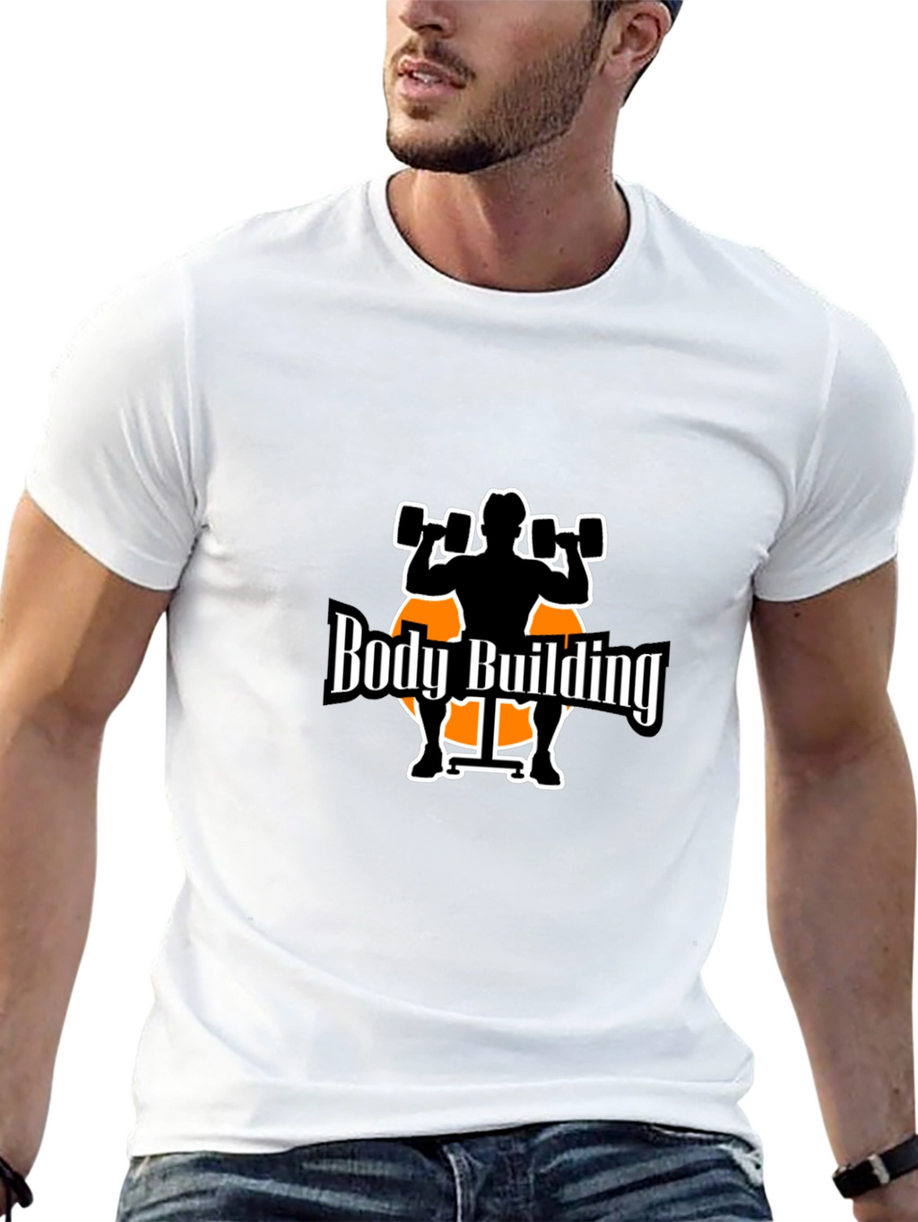Bodybuilding Graphic Tee - Black Cotton T-Shirt