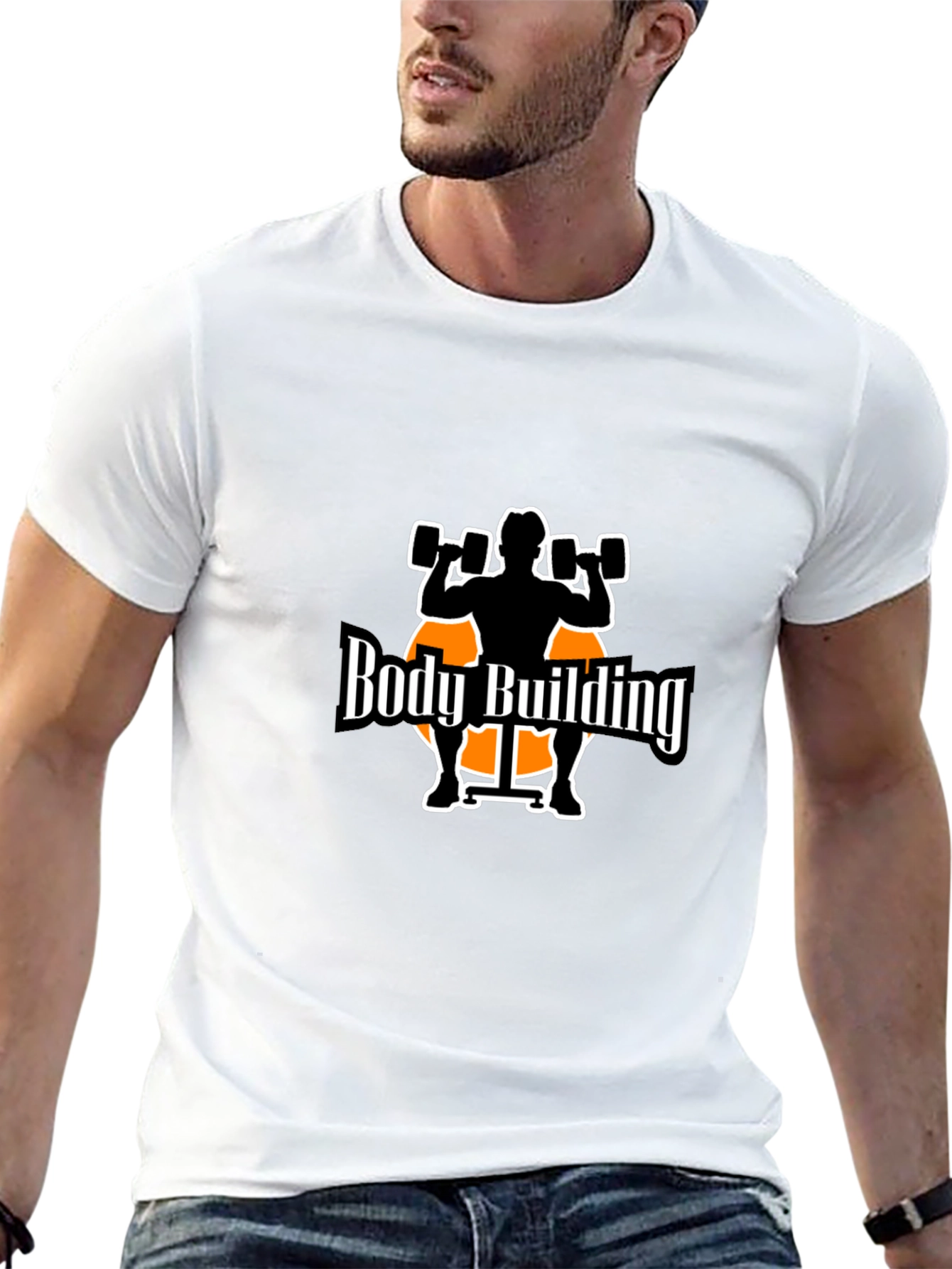 Bodybuilding Graphic Tee - Black Cotton T-Shirt