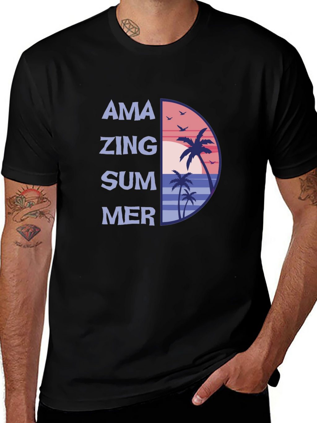 Amazing Summer T-Shirt - Beach Palm Design