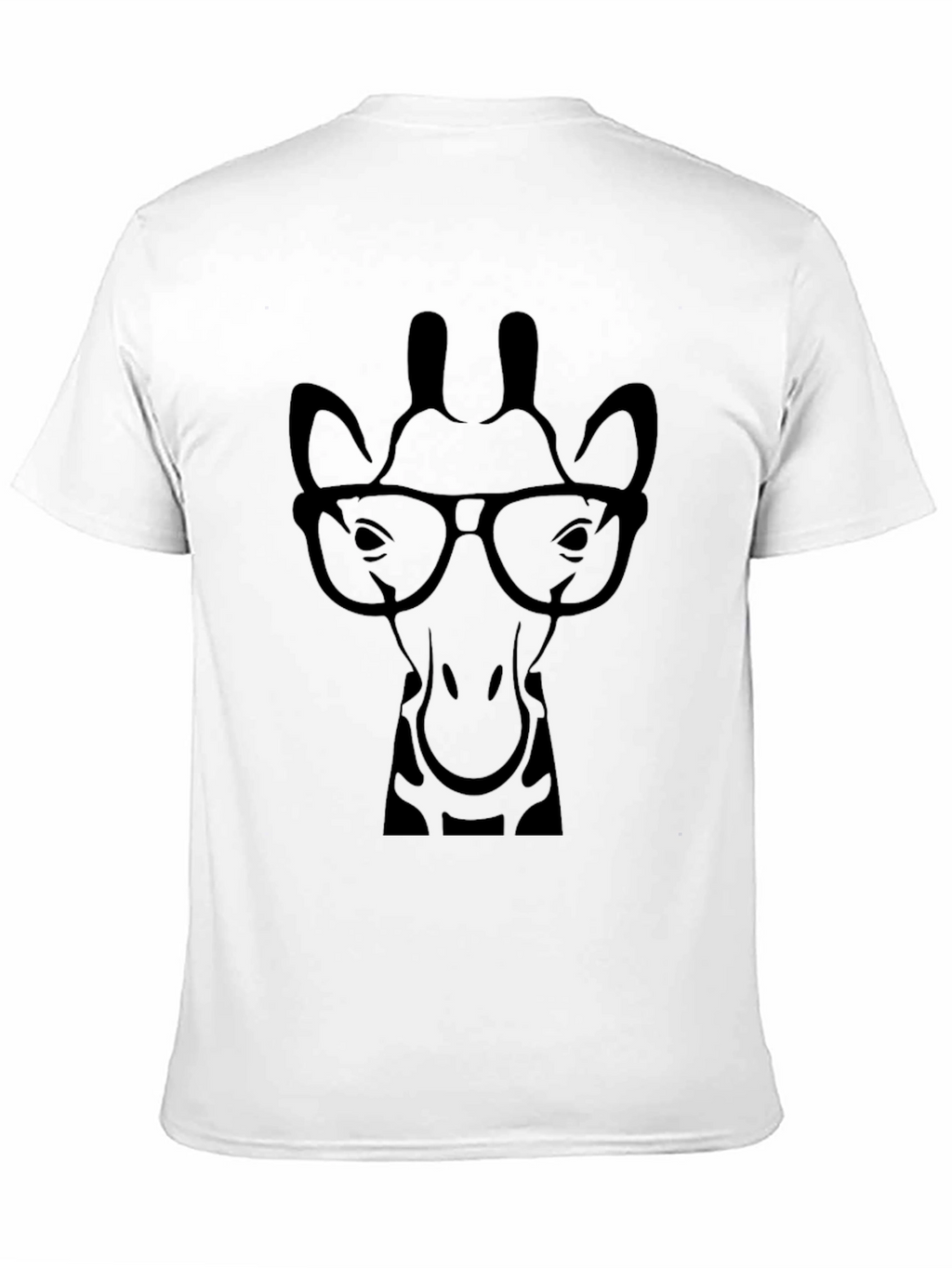 Giraffe with Glasses Black Graphic Tee