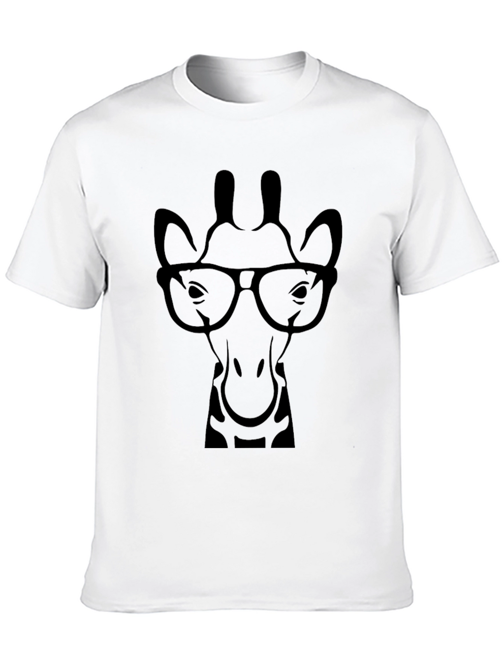 Giraffe with Glasses Black Graphic Tee