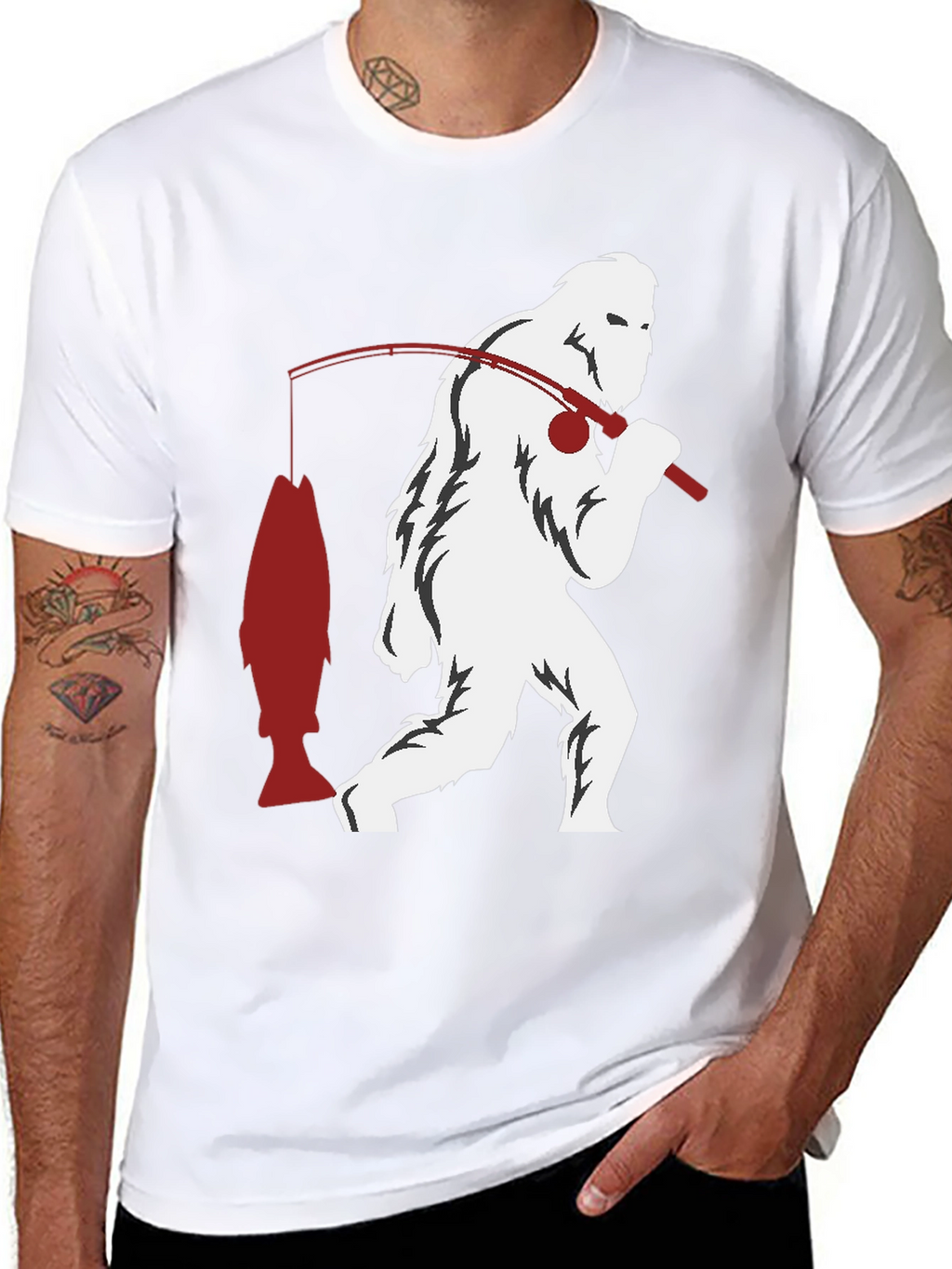 Sasquatch Fishing Graphic Tee