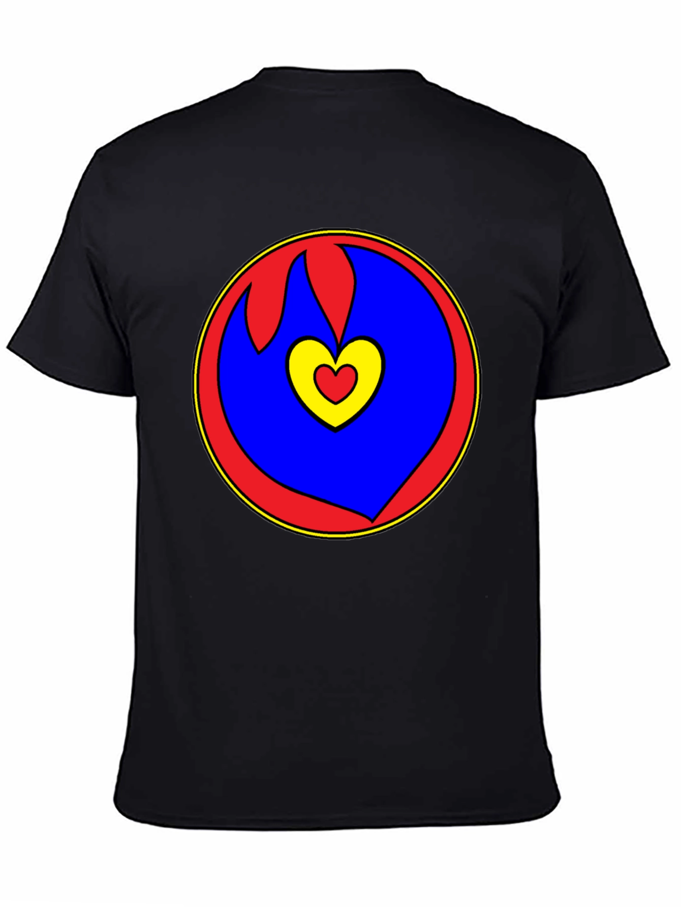 Heart Circle Graphic Tee - Black Casual Shirt