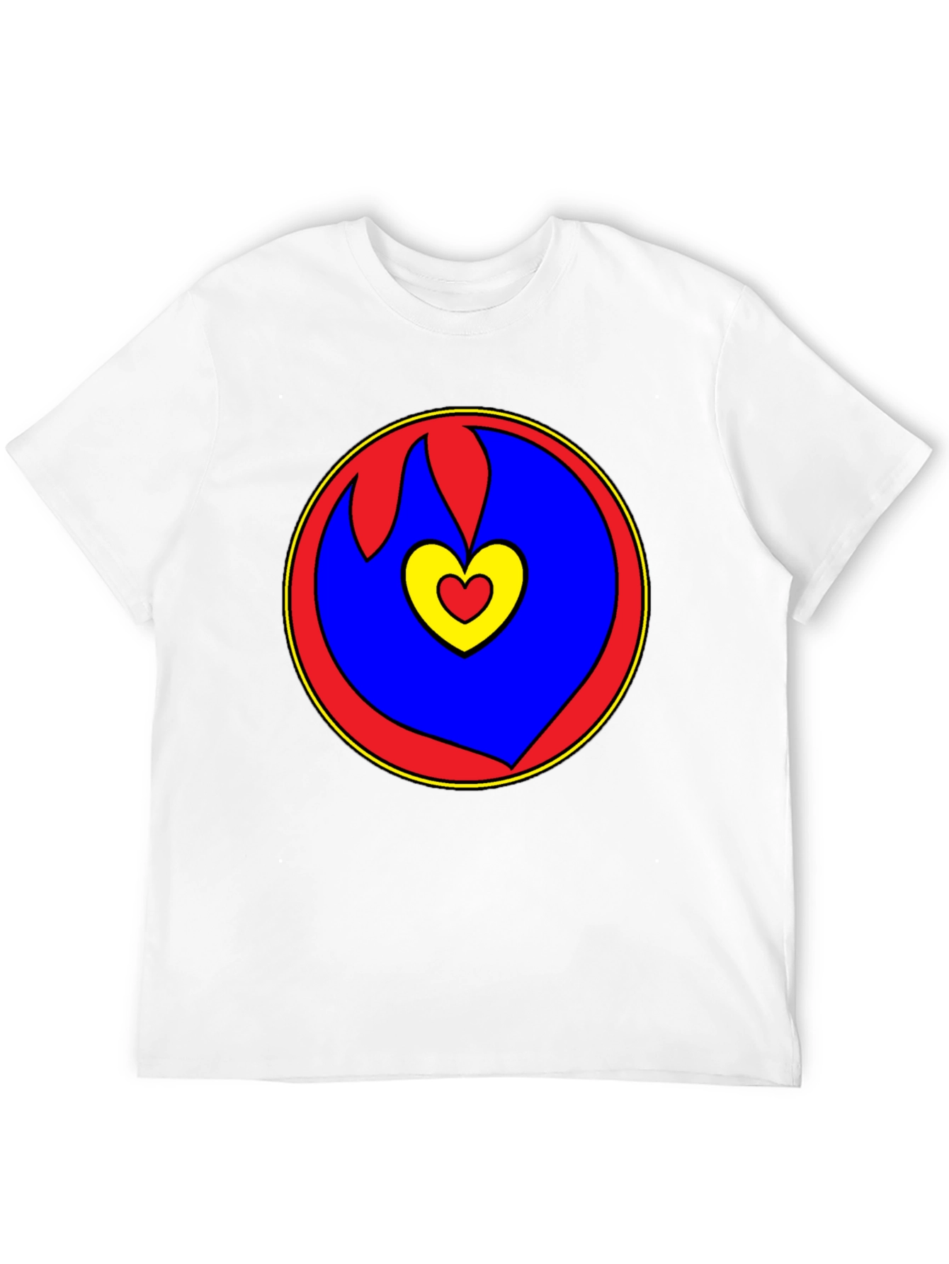 Heart Circle Graphic Tee - Black Casual Shirt