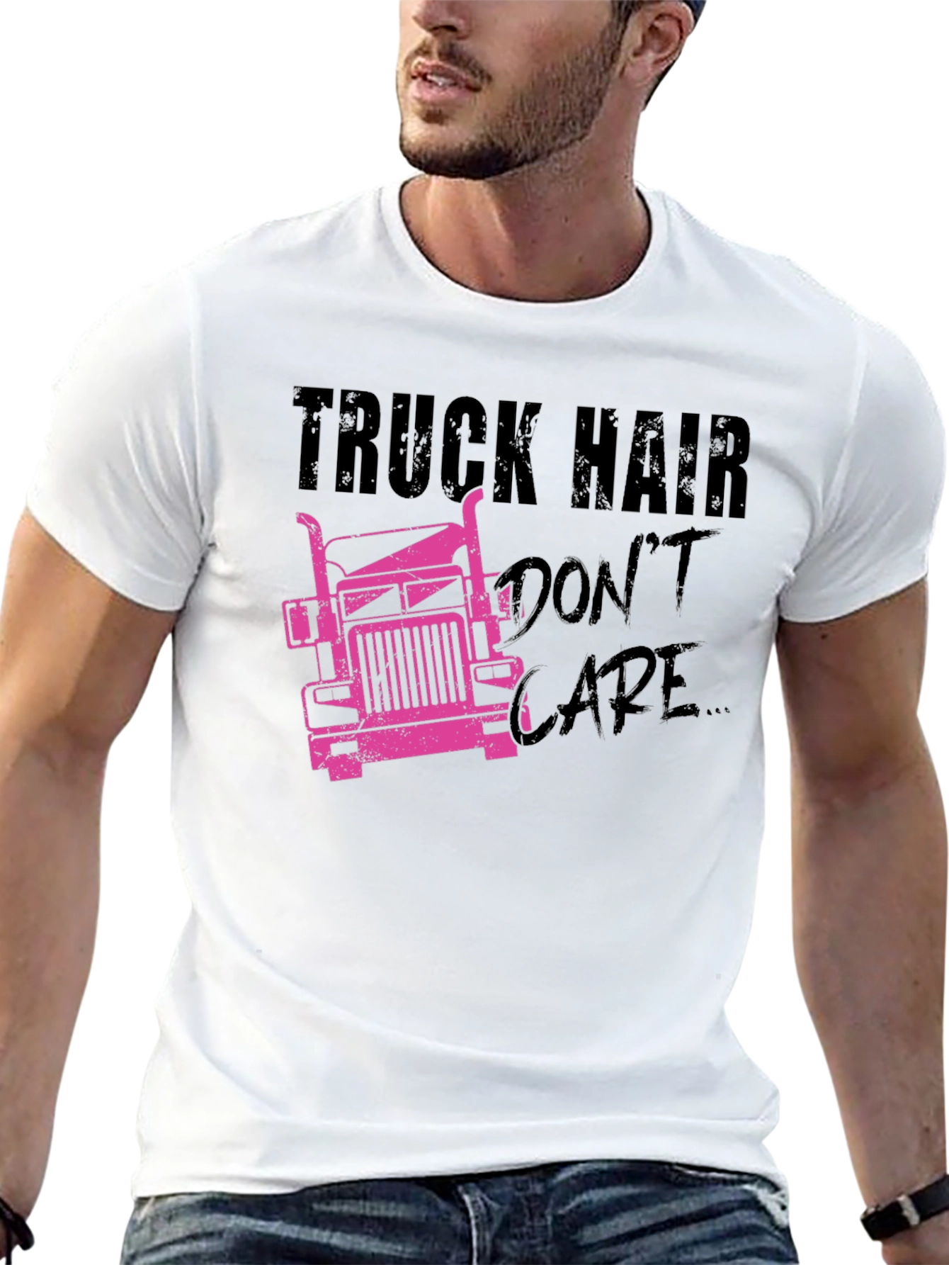 Truck Hair Dont Care Graphic Tee