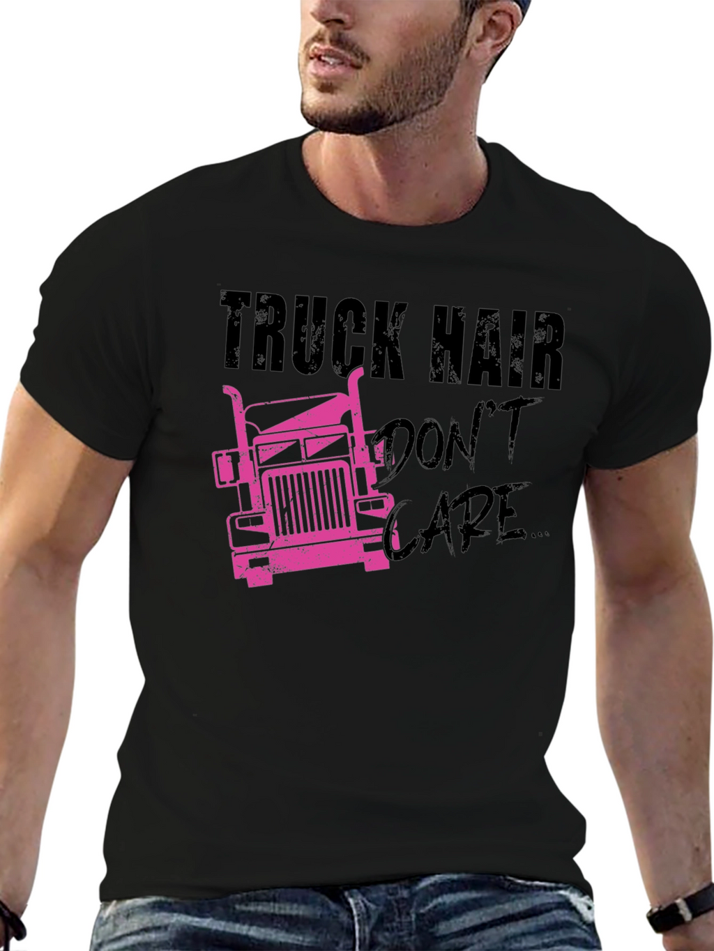 Truck Hair Dont Care Graphic Tee