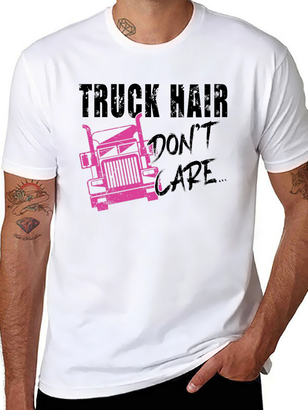 Truck Hair Dont Care Graphic Tee