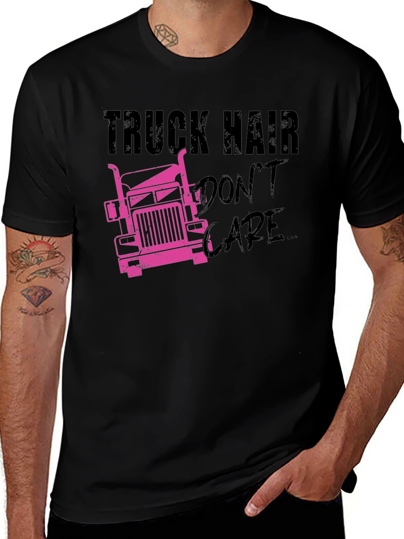 Truck Hair Dont Care Graphic Tee