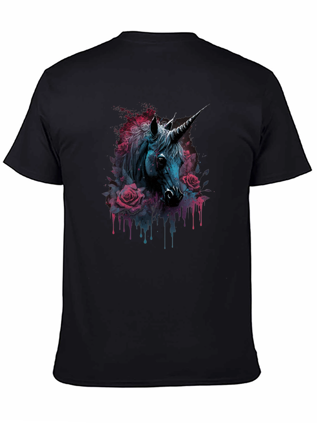 Unicorn Rose T-Shirt - Dark Fantasy Style