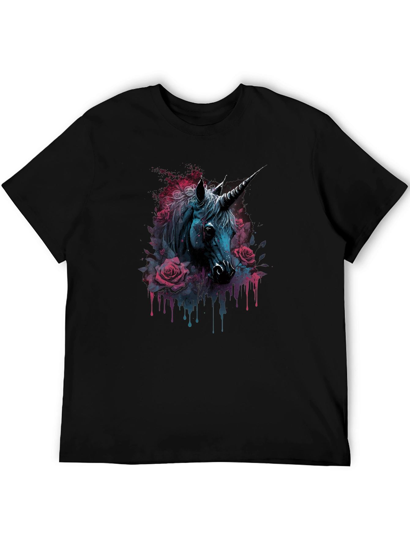 Unicorn Rose T-Shirt - Dark Fantasy Style