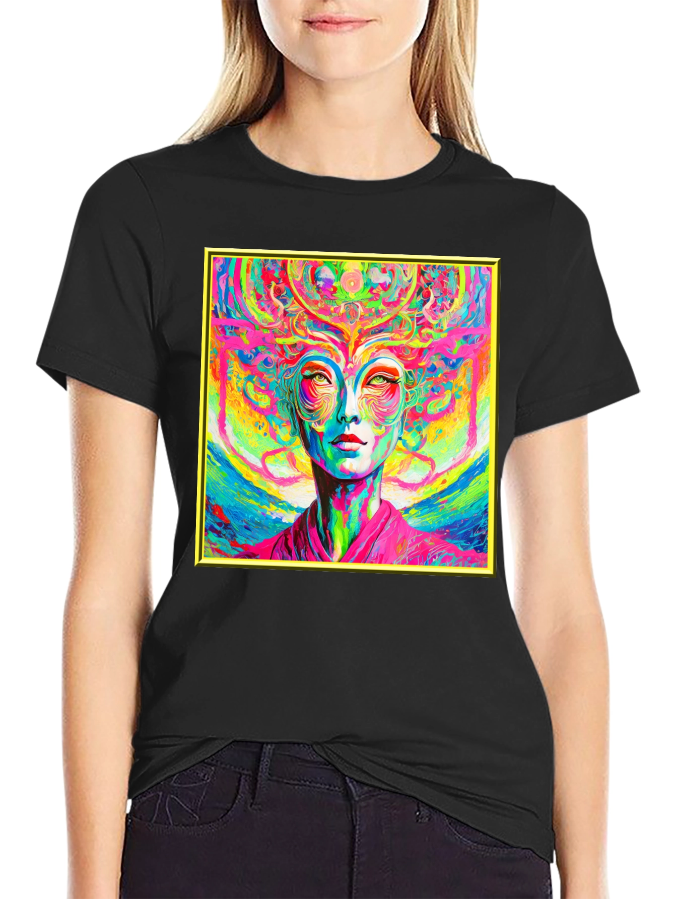 Psychedelic Woman Graphic T-Shirt - Vivid Art Tee