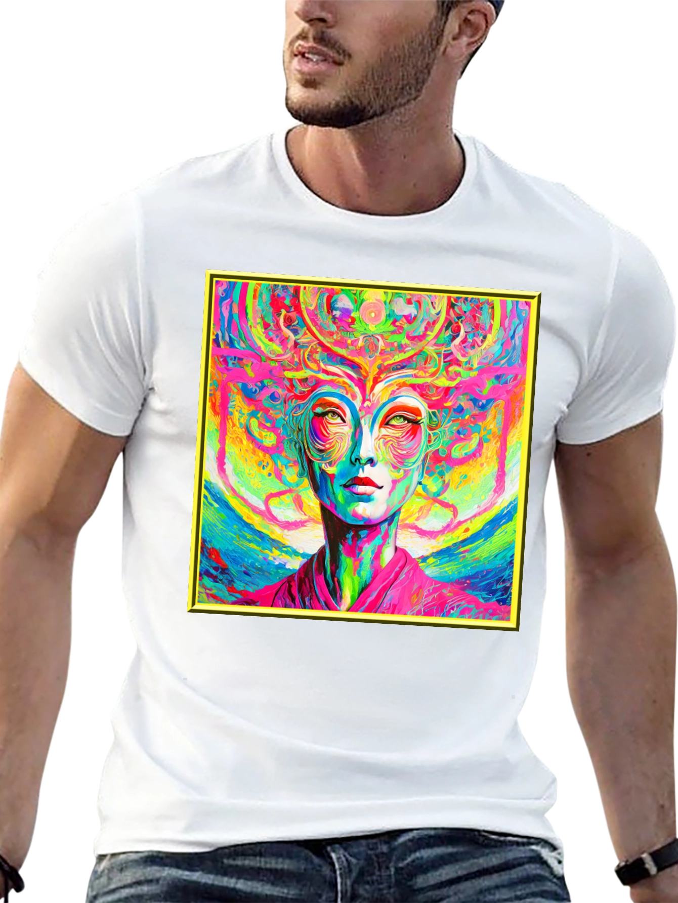 Psychedelic Woman Graphic T-Shirt - Vivid Art Tee
