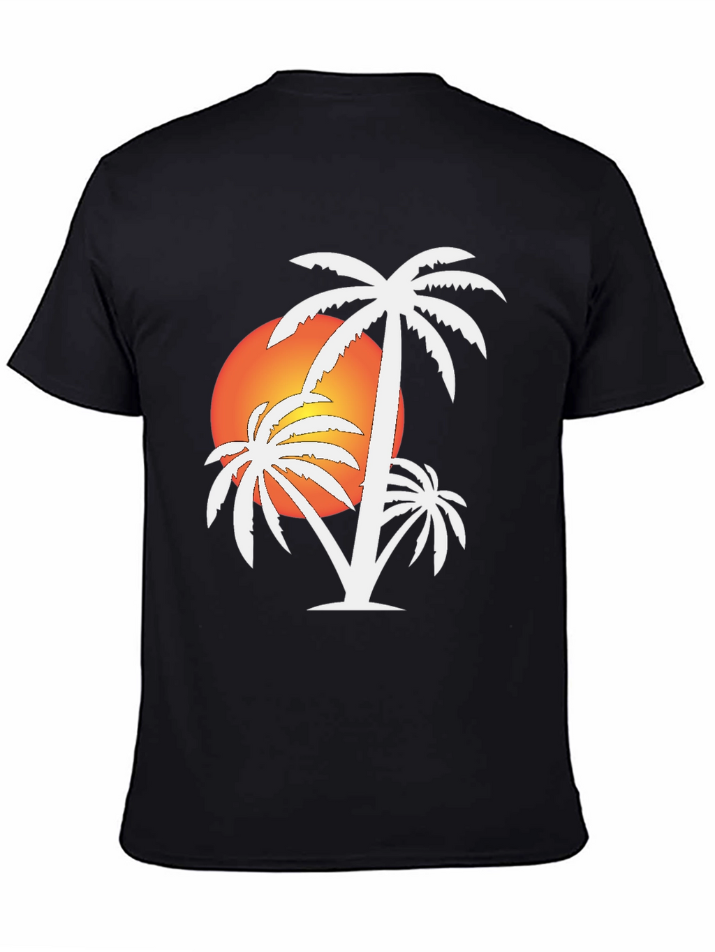 Sunset Palm Tree Black T-Shirt