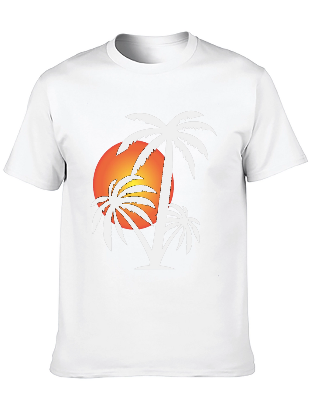 Sunset Palm Tree Black T-Shirt
