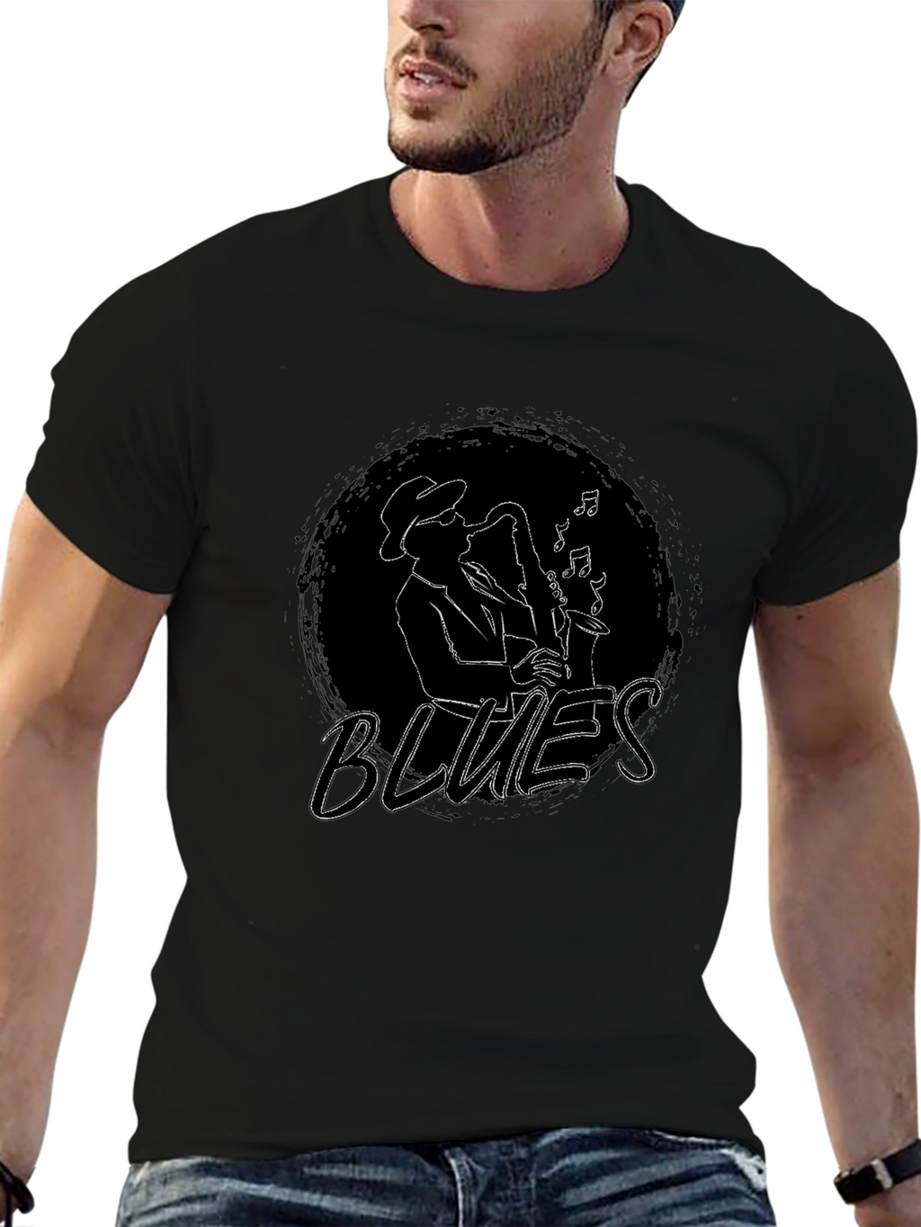 Blues Music Saxophone Graphic T-Shirt
