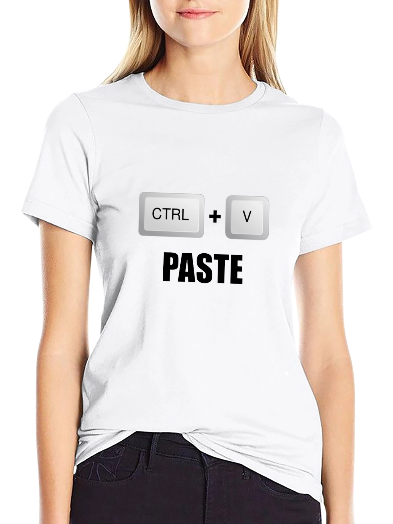 CTRL+V Paste Black T-Shirt - Programmer Humor!