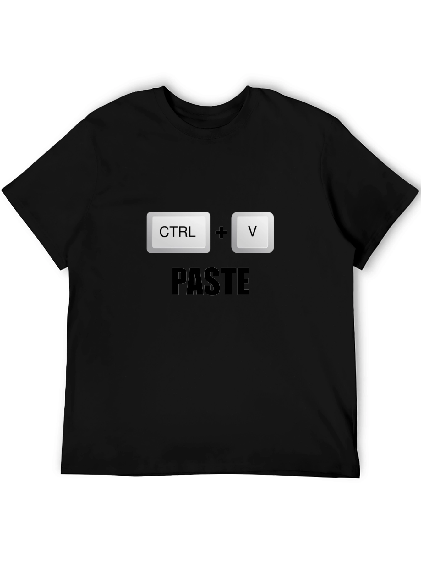 CTRL+V Paste Black T-Shirt - Programmer Humor!