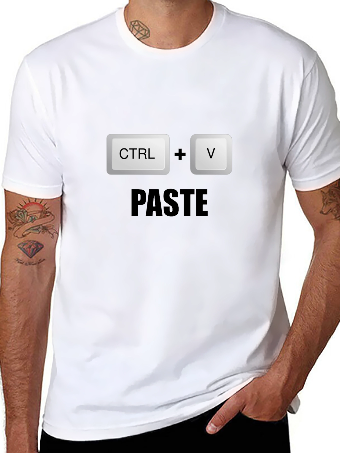 CTRL+V Paste Black T-Shirt - Programmer Humor!